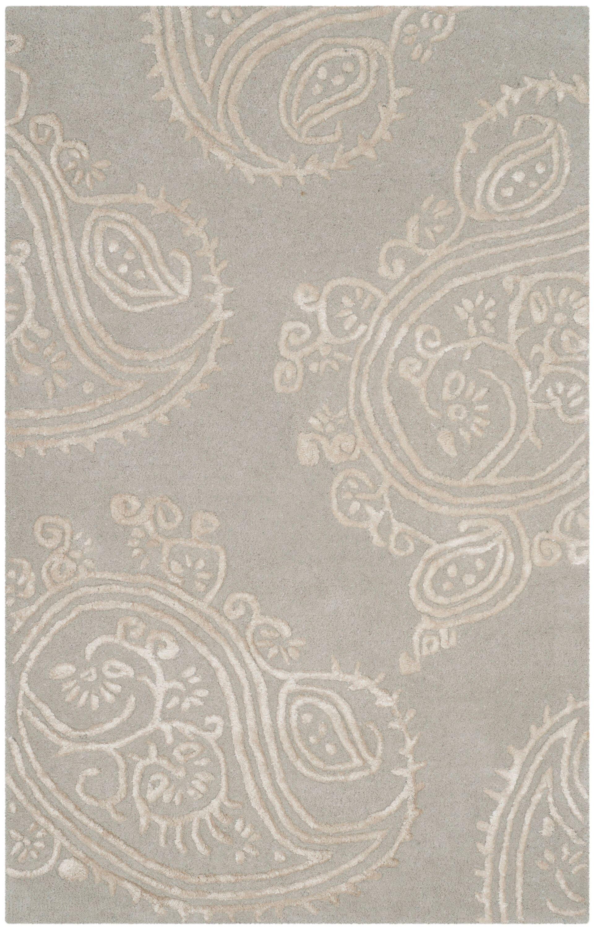 Bella BEL153 Hand Tufted Accent Rug - Silver/Beige - 2'6"x4' - Safavieh.
