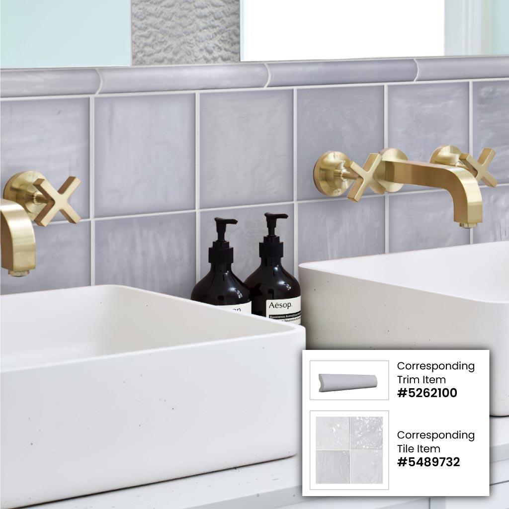 Apollo Tile  10 pack 1-in W x 8-in L Ceramic Glossy Pencil Bullnose Tile Trim (0.556 Sq ft/case)