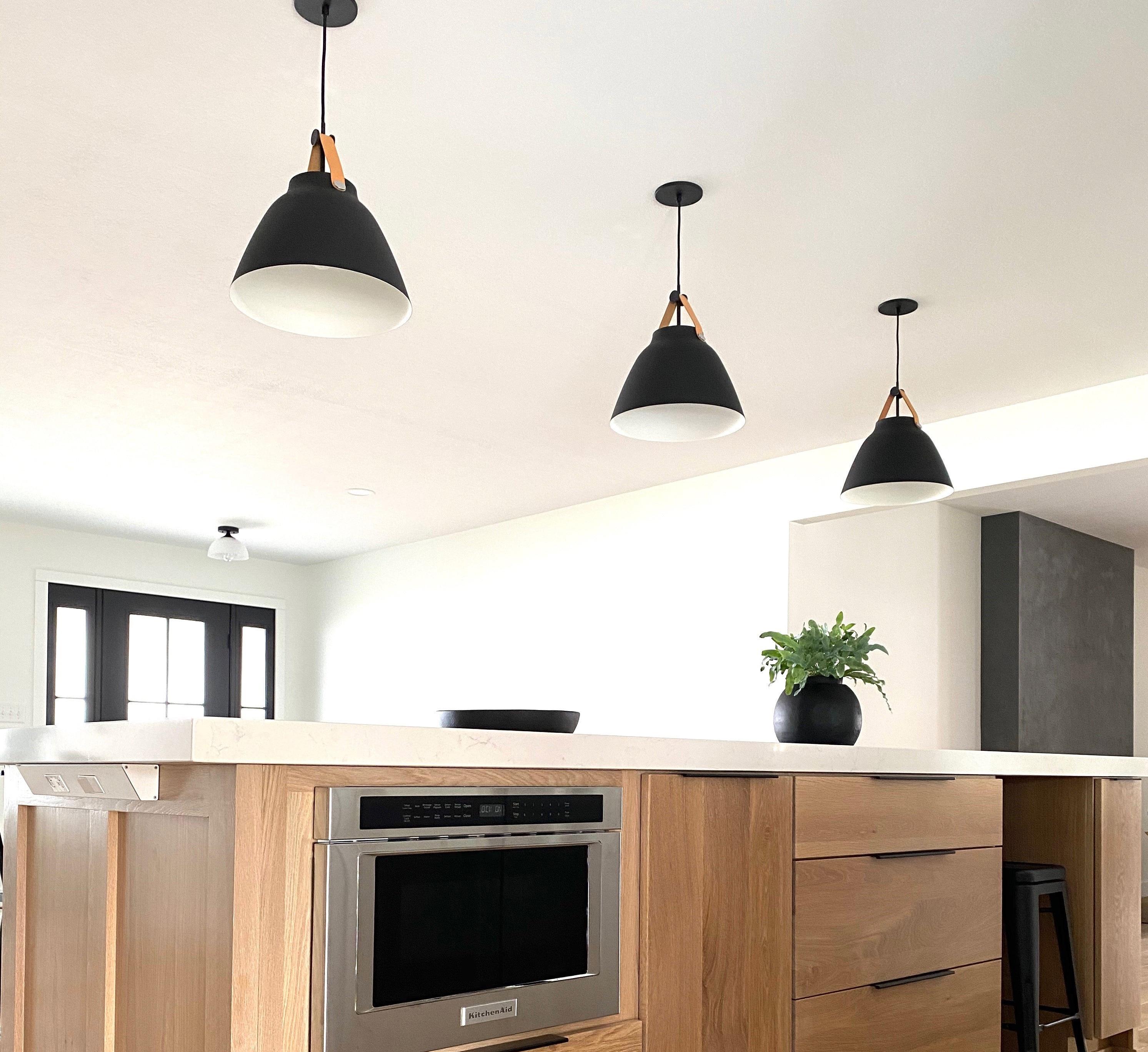 Maxim Lighting Nordic 1 - Light Pendant in  Tan Leather/Black
