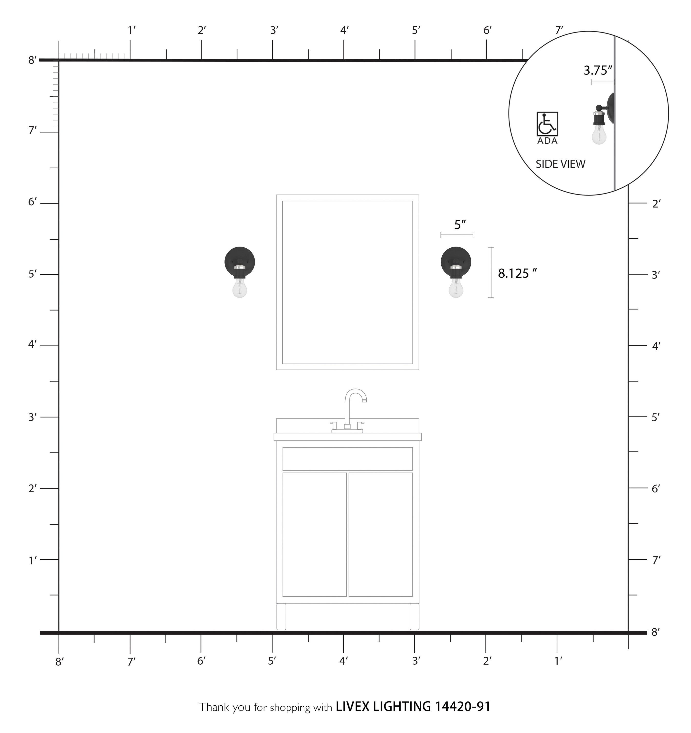 Livex Lighting Lansdale 1 - Light Vanity in  Brushed Nickel