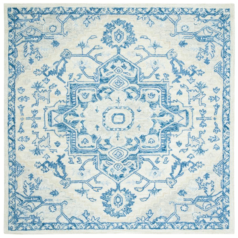 Micro-Loop MLP503 Hand Tufted Area Rug - Ivory/Blue - 5'x5' - Safavieh.