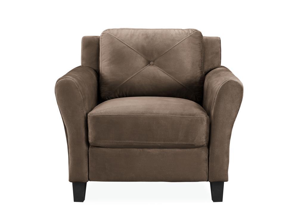 Harvard Brown Microfiber with Round Arm Chair