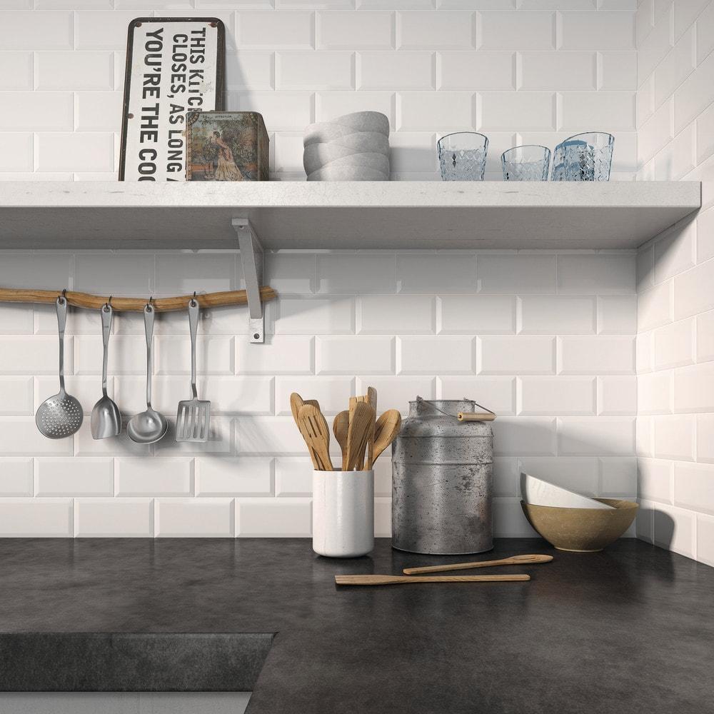 Merola Tile Crown Heights 3" x 6"Beveled Ceramic Subway Wall Tile