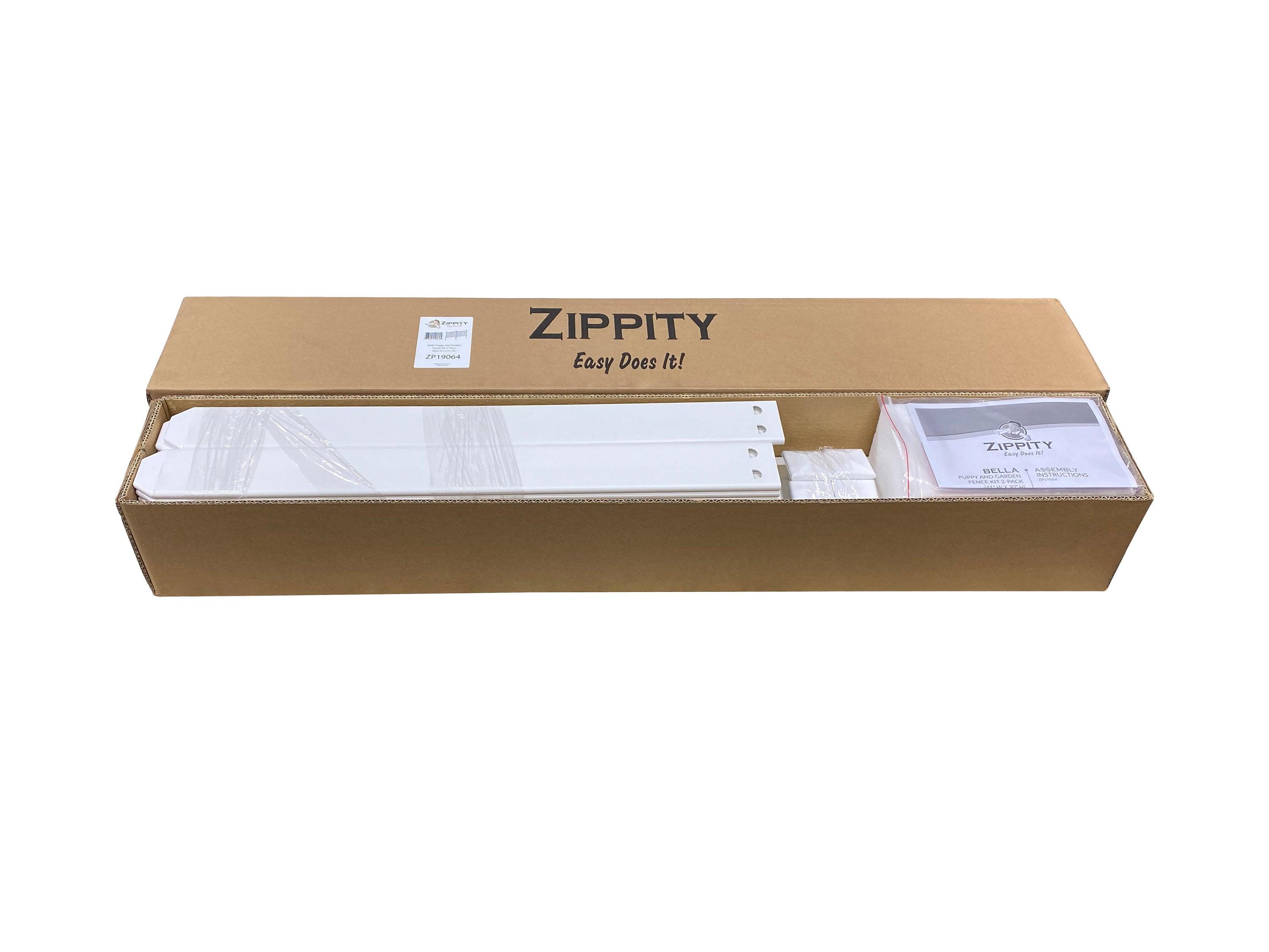 Zippity Outdoor Products 2.5ft H x 3.5ft W (2 Panels) No Dig Zippity Bella Puppy and Garden Fence Kit, No Dig Fence Panels, White Vinyl Fences for Dogs, Temporary Fence for Backyard, White Picket Fence Garden Border, ZP19064