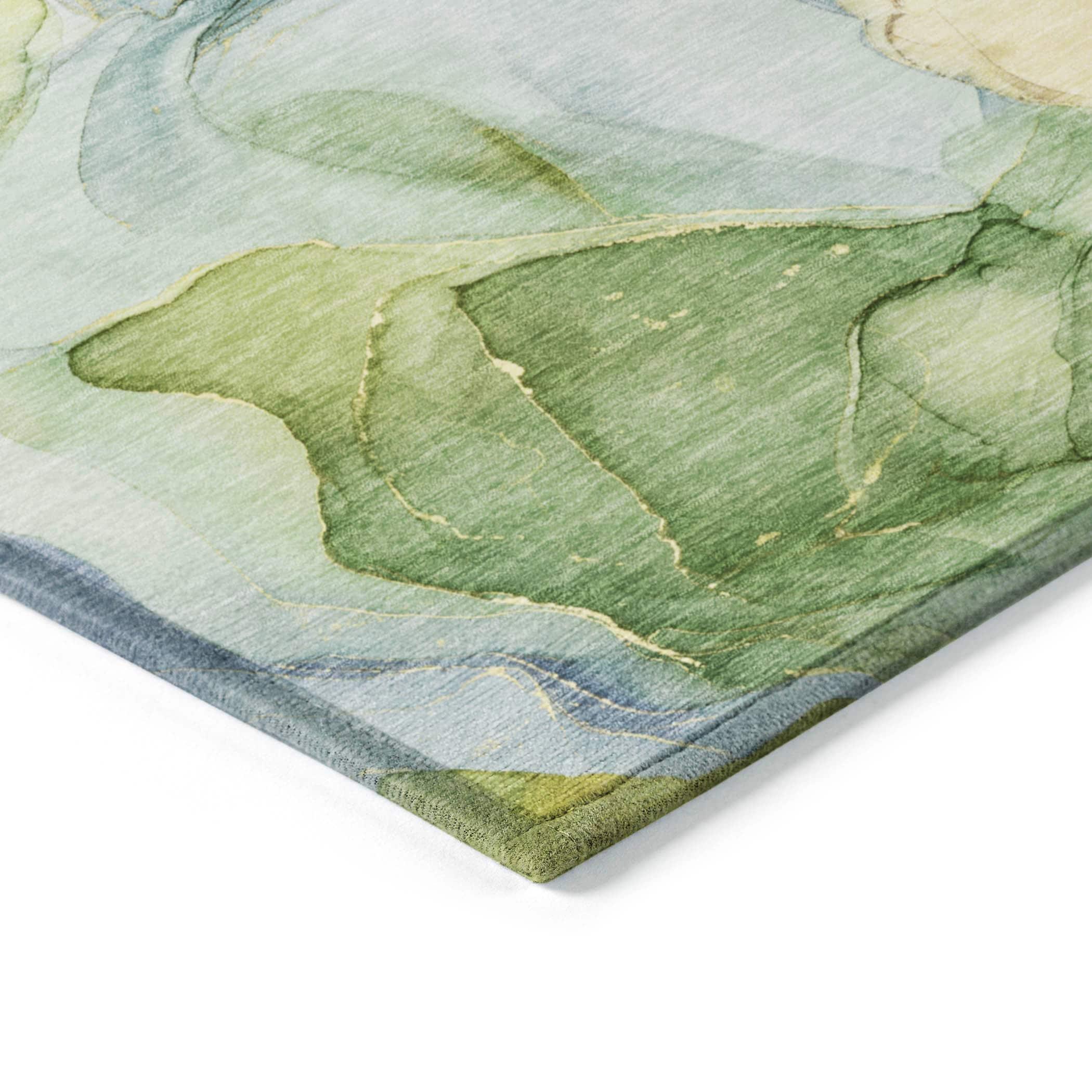 Addison Rugs Chantille Indoor/Outdoor Transitional Watercolors Yellow Washable Rectangle Rug, 8' x 10'