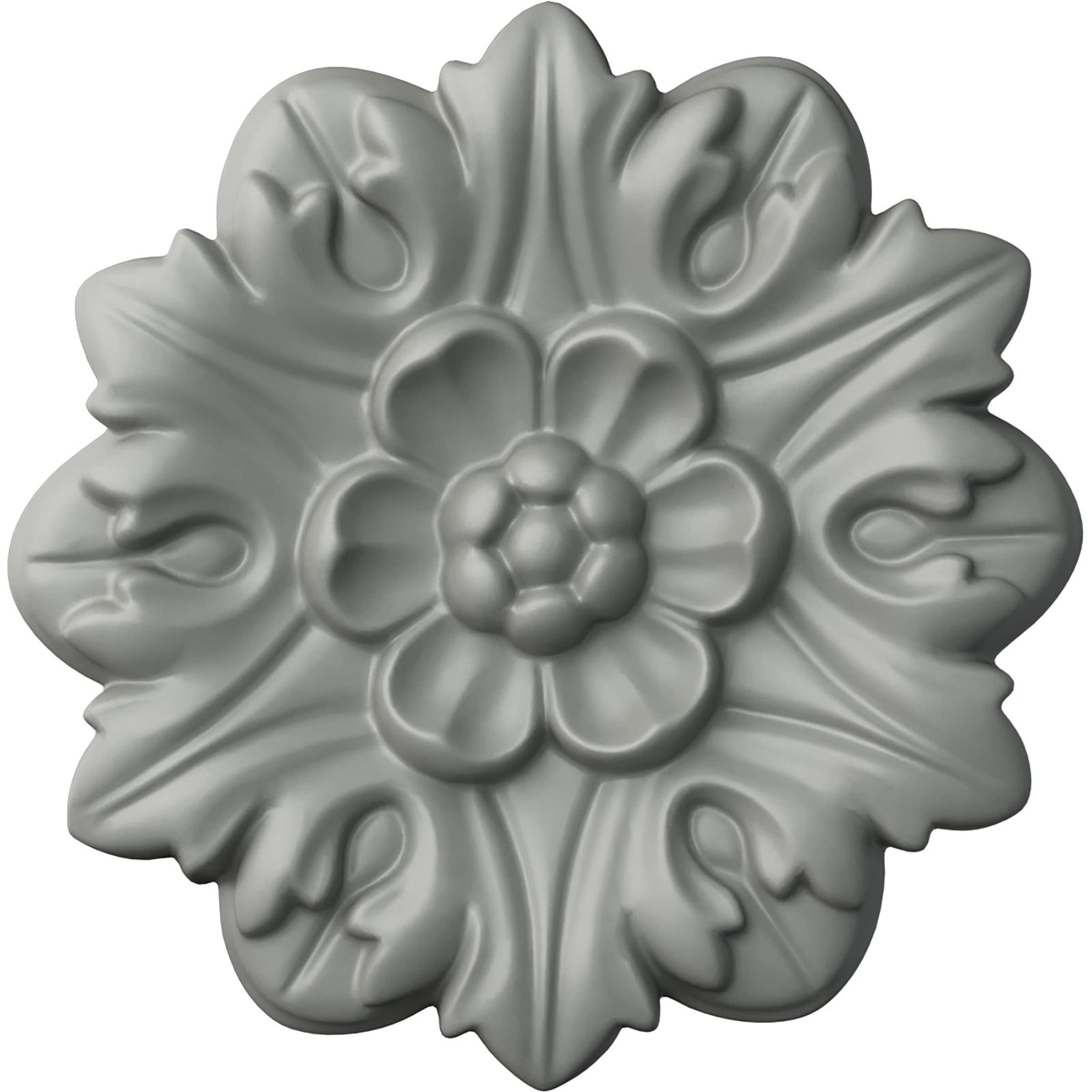 Primed Gray Round Floral Crown Rosette, 7.625"