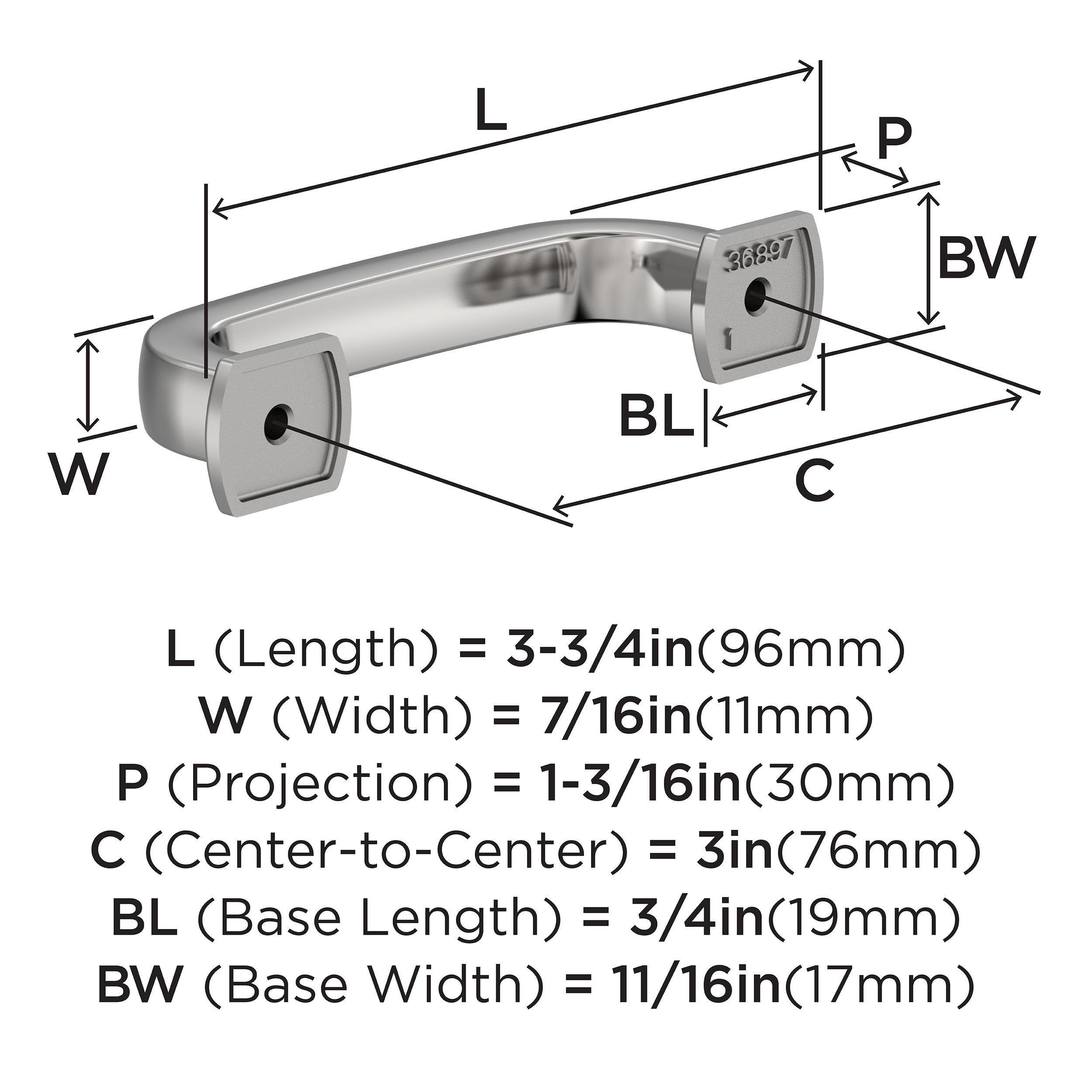 Amerock Surpass 3 inch (76mm) Center-to-Center Polished Chrome Cabinet Pull