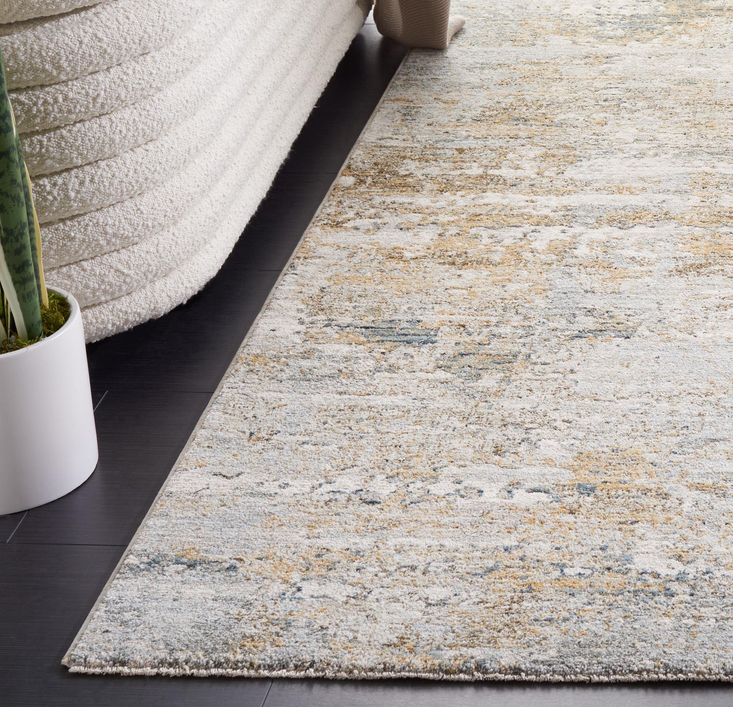 Adrianna ADN200 Machine Made Indoor Area Rug - Blue/Gold - 8'x10' - Safavieh