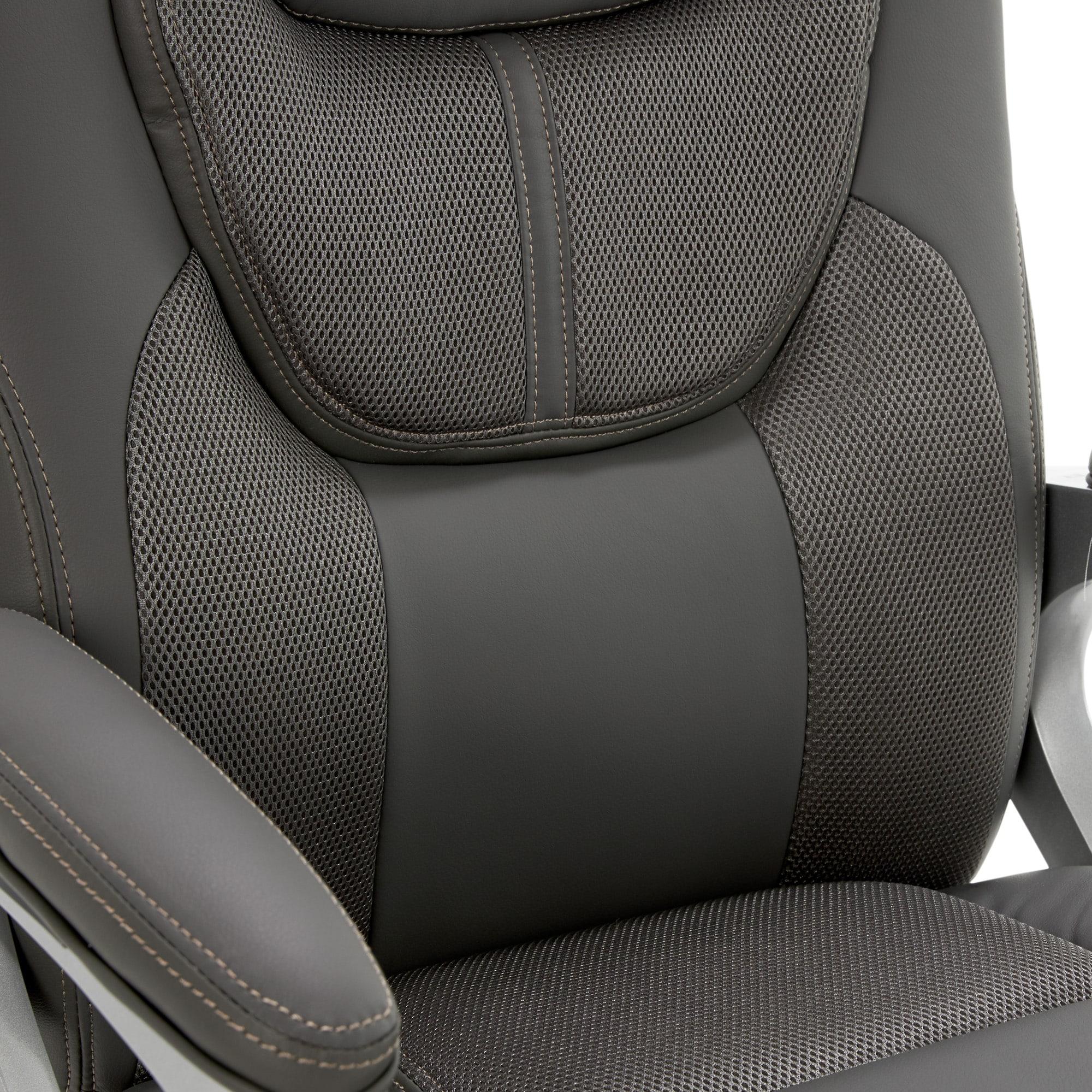 Amplify Executive Mesh Office Chair Seamless Light Gray - Serta: Ergonomic with Fixed Arms & Casters, Adjustable Height