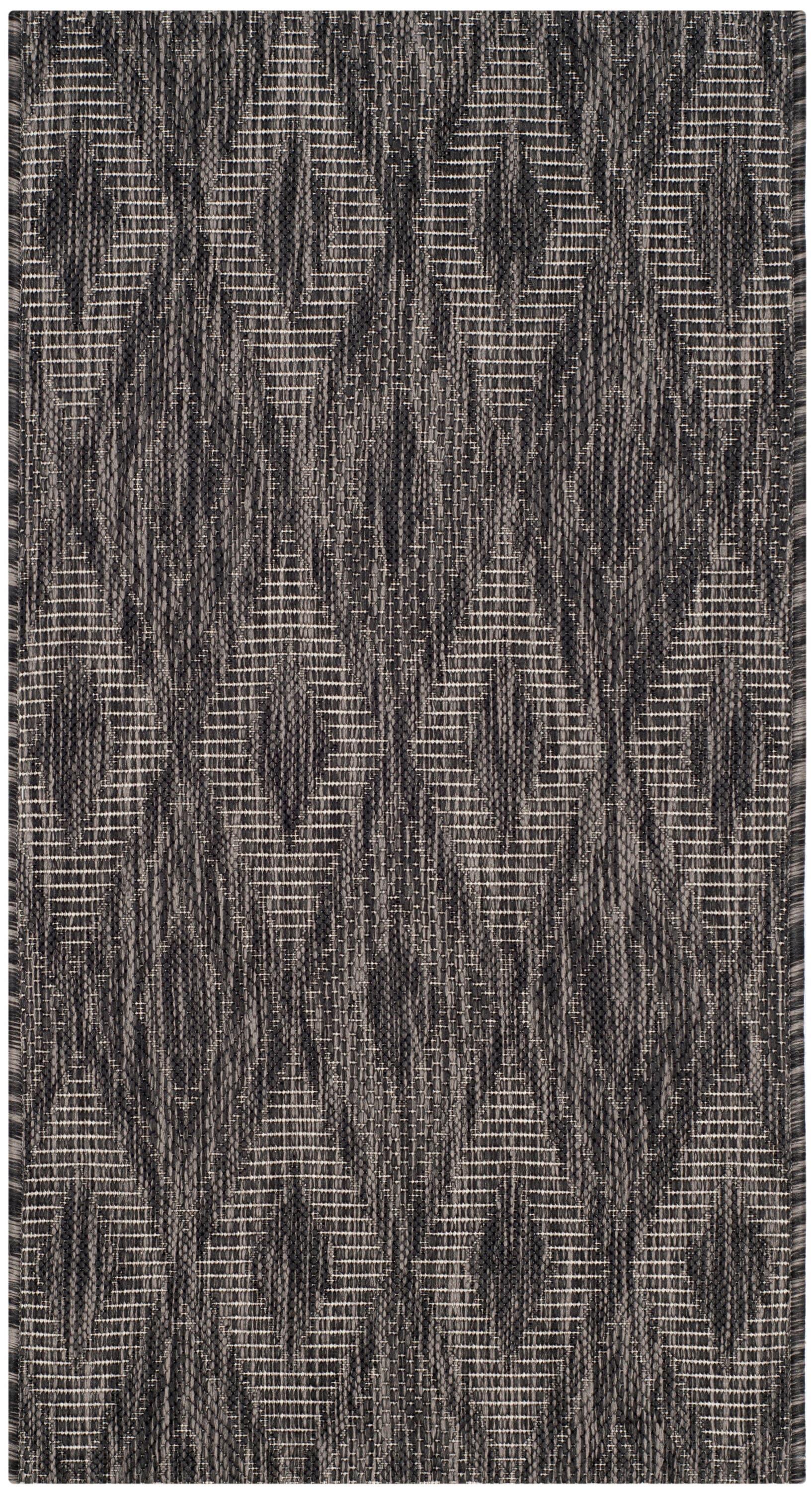 Courtyard CY8522 Power Loomed Indoor and Outdoor Accent Rug - Black/Black - 2'x3'7" - Safavieh