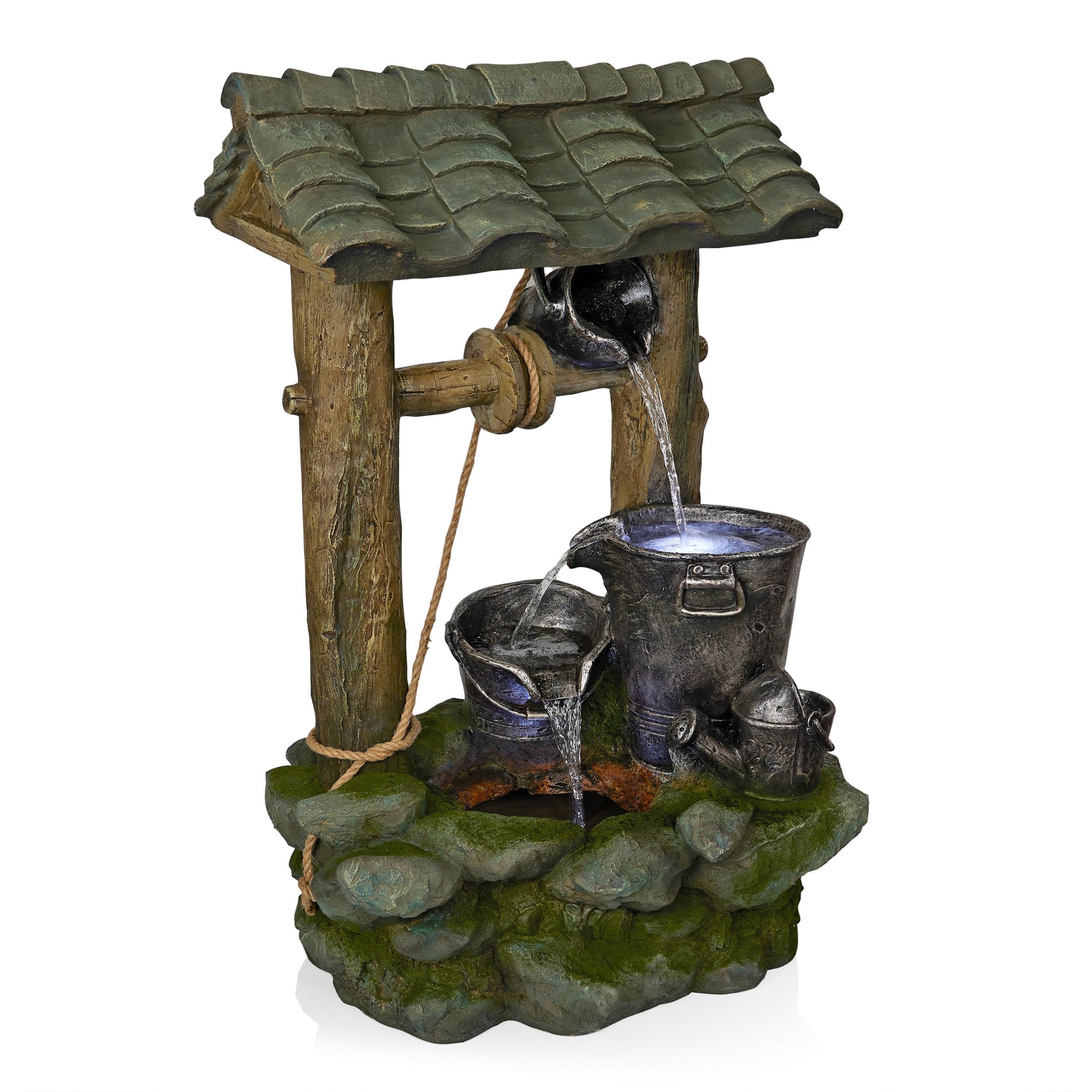Alpine Corporation 72" Clear Glass Panel with Embossed Leaves Waterfall Fountain: Freestanding, Electric, Indoor/Outdoor Use