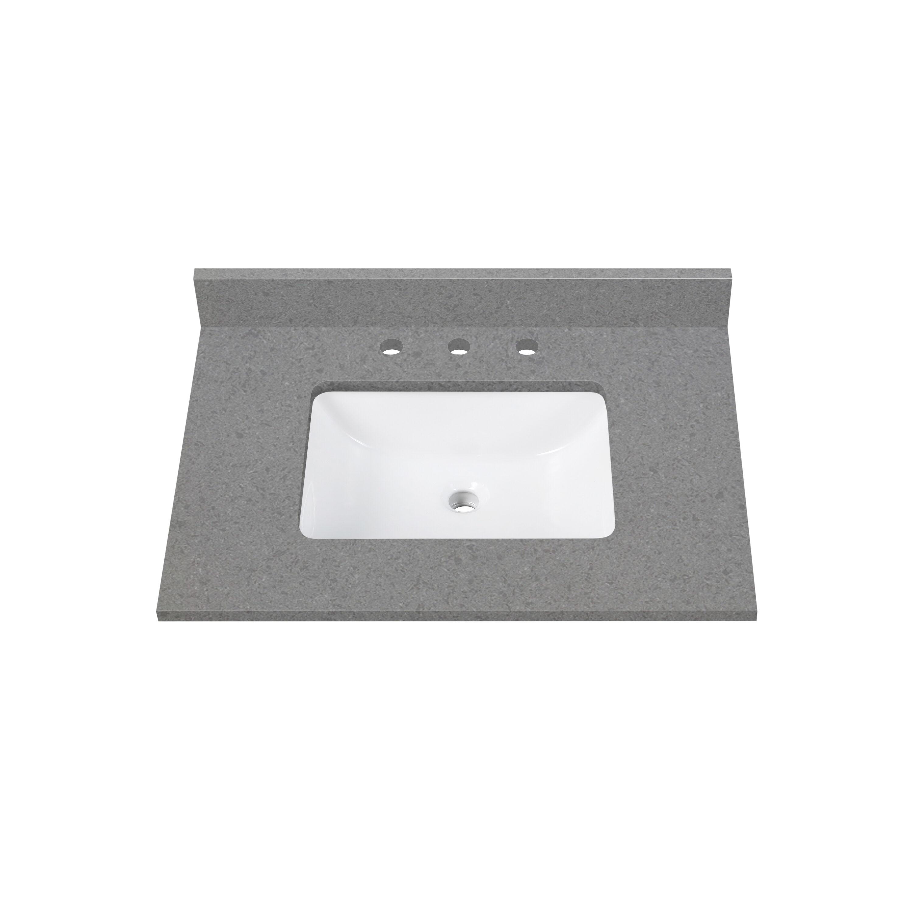 31'' Quartz Single Bathroom Vanity Top with Sink