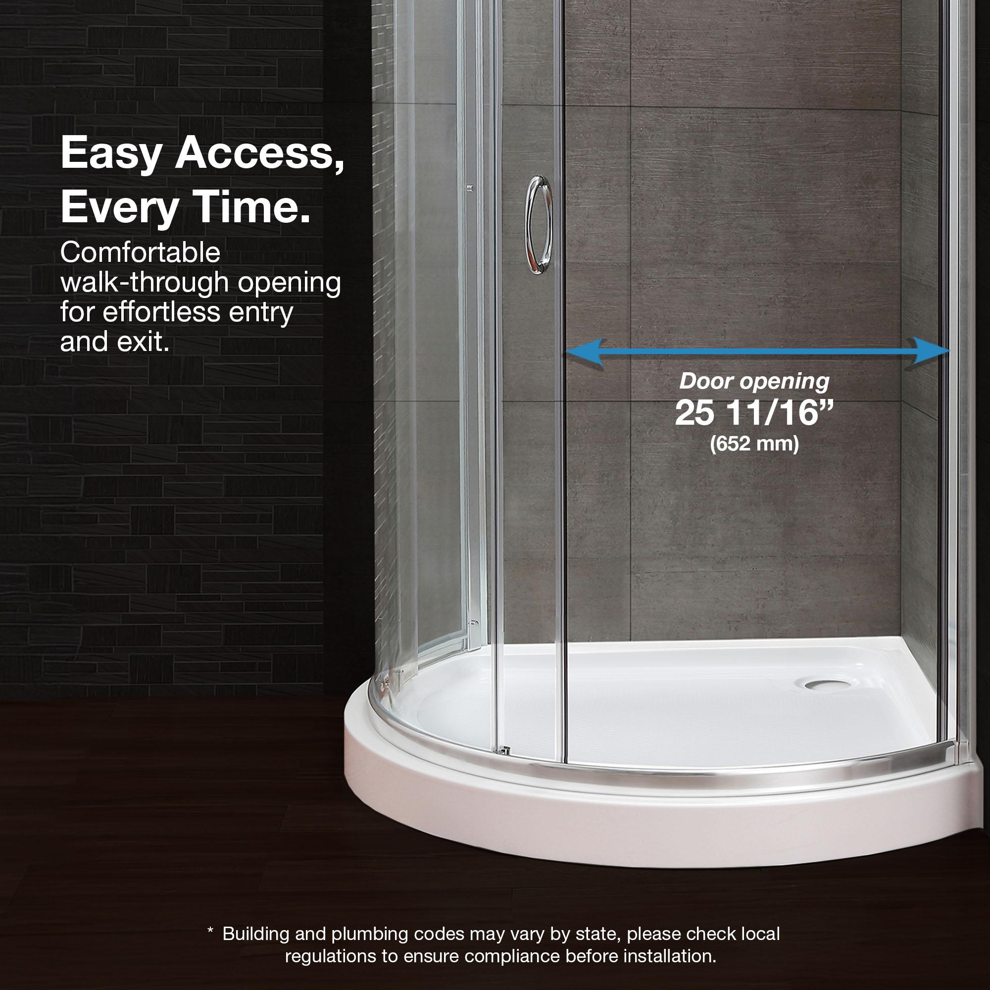 Ove Decors Breeze_36_without_walls OVE Decors Breeze Premium 40 in. Round Shower Kit w/ Clear, Base in Chrome Finish