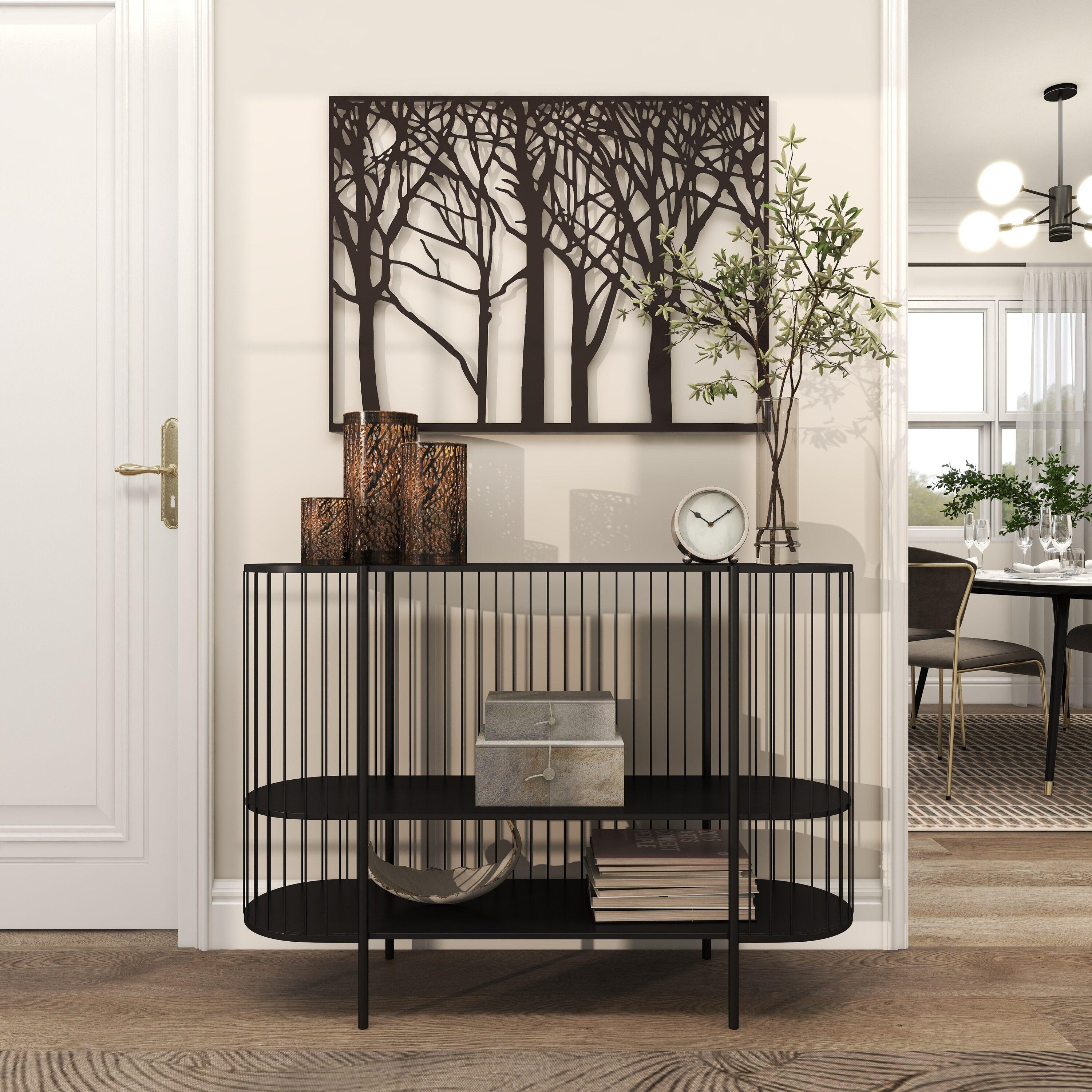 DecMode Black Metal Tree Wall Decor