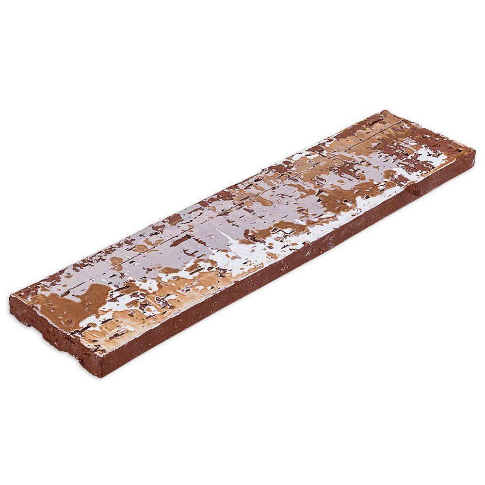 Metro 2" x 9" Terra Cotta Subway Tile in Red/White