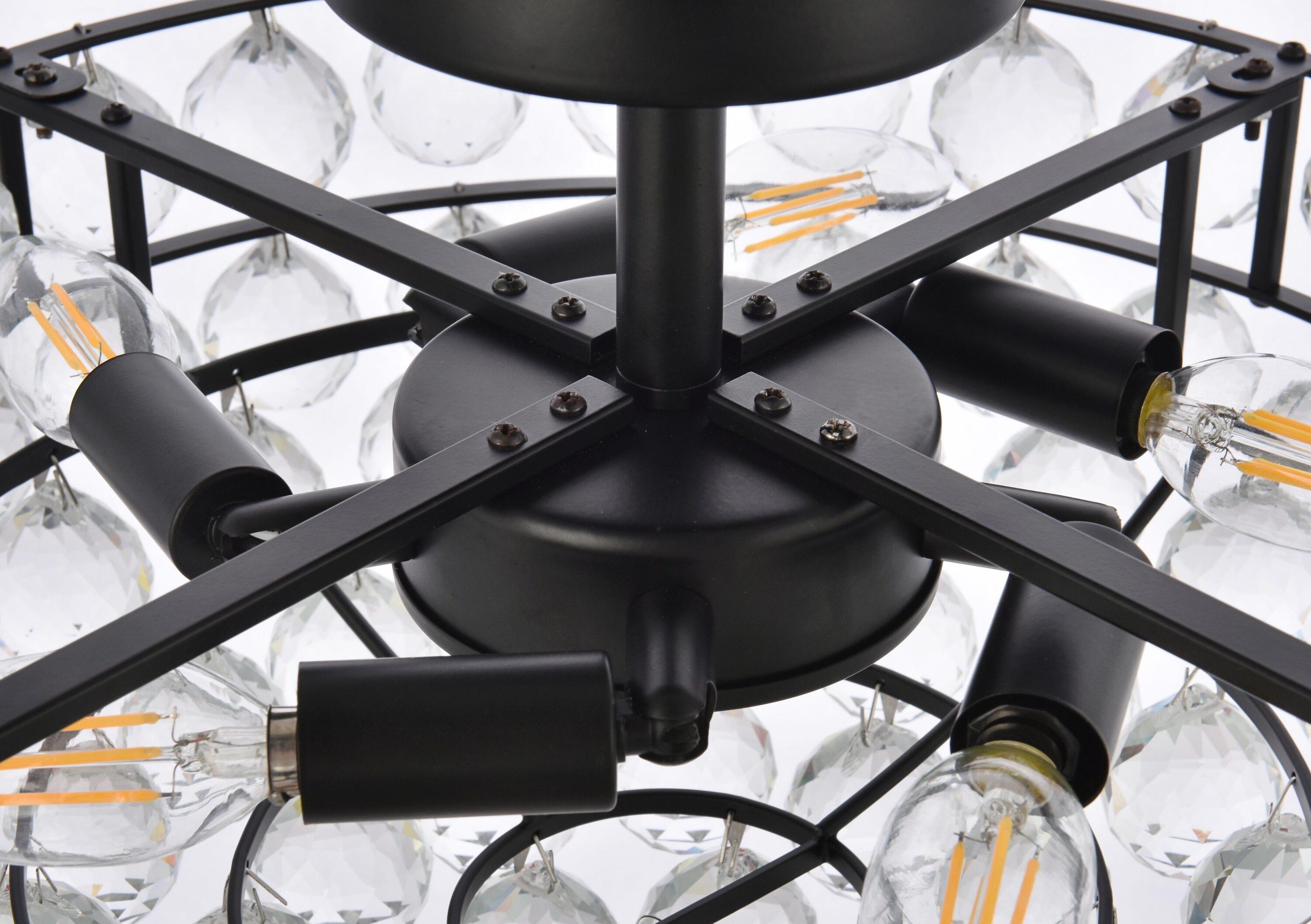 Elegant Lighting Savannah 18 inch flush mount in black