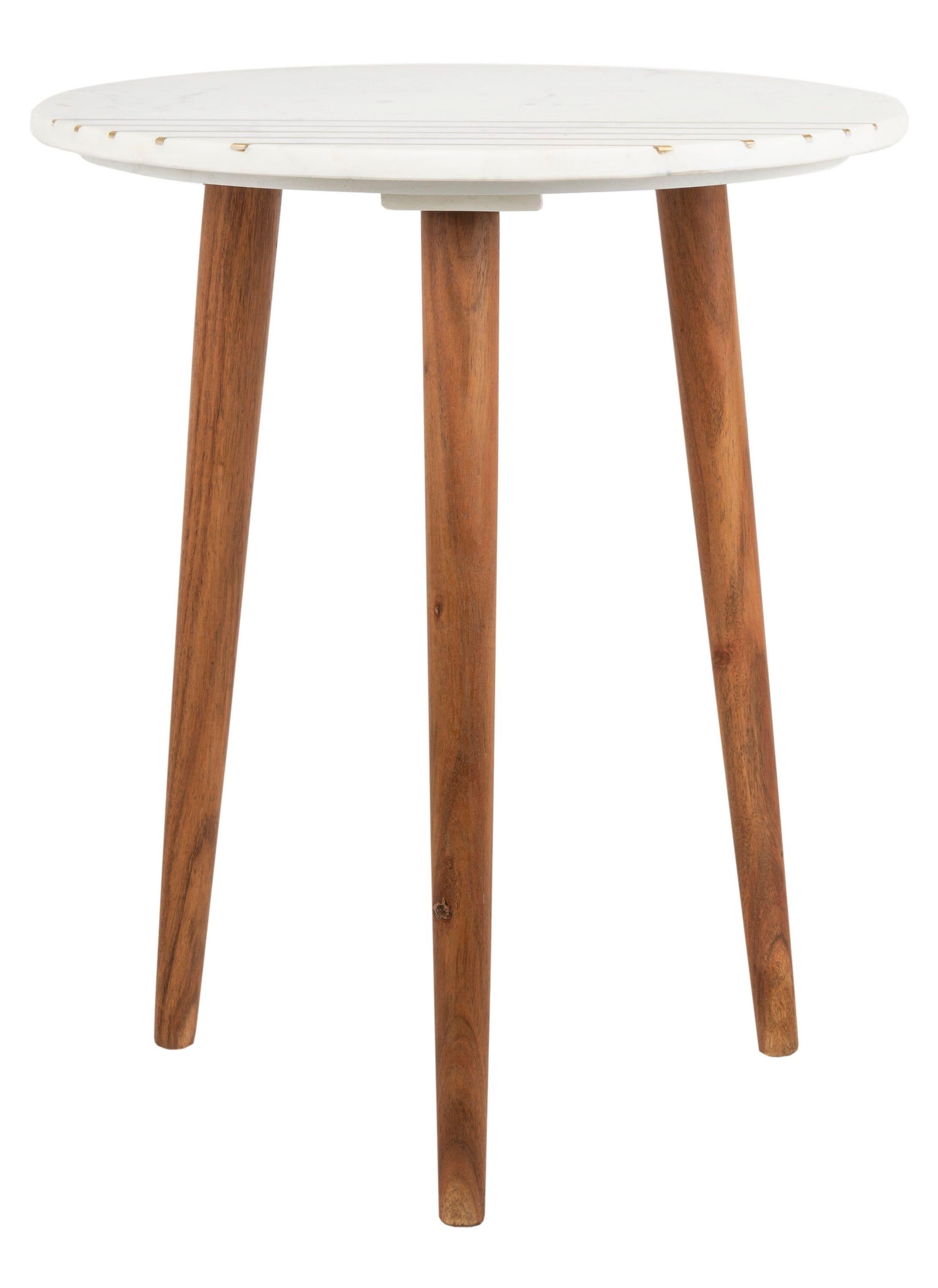 Valerie Marble Accent Table - White Marble/Brass - Safavieh.