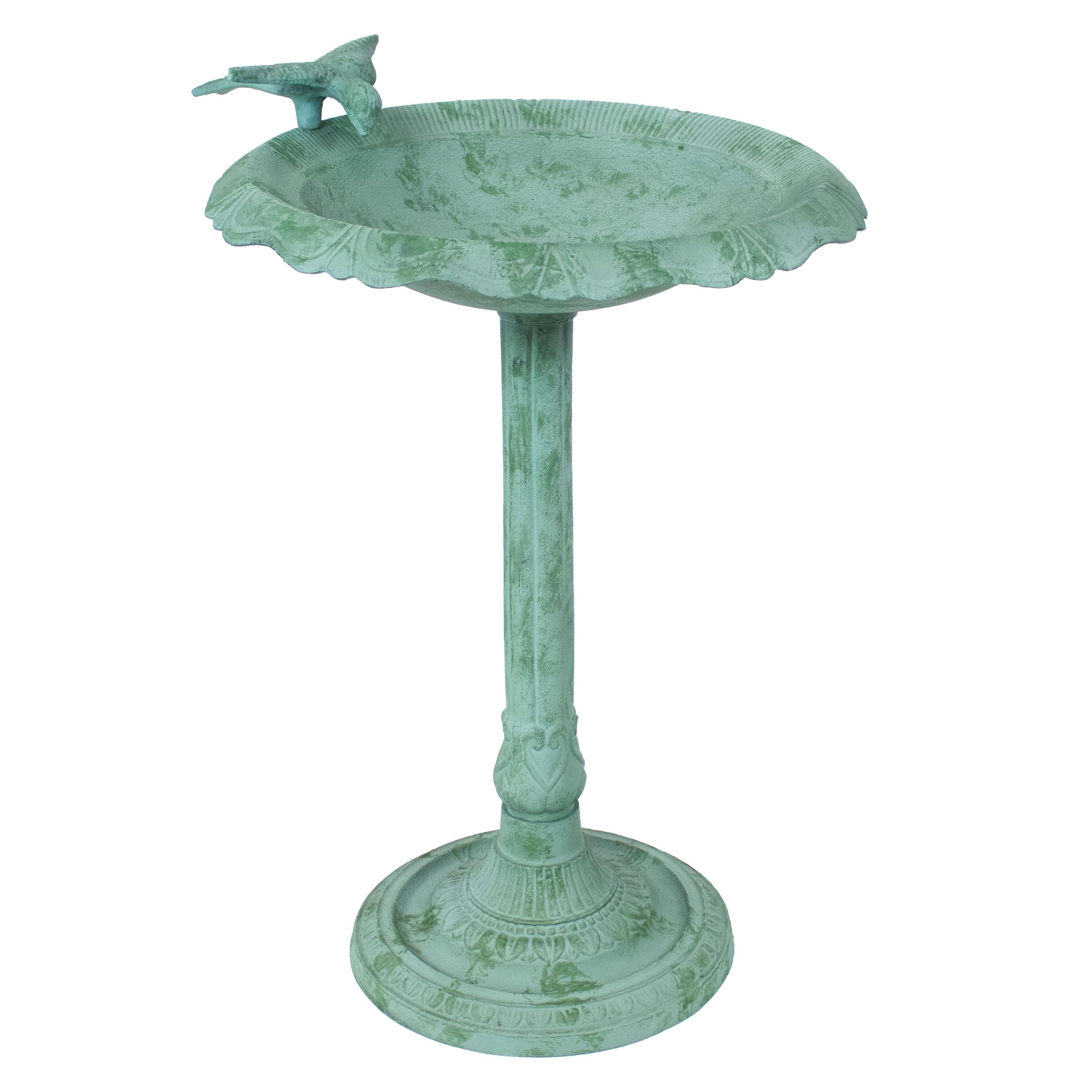 Garden Visitor Freestanding Cast Aluminum Outdoor Bird Bath