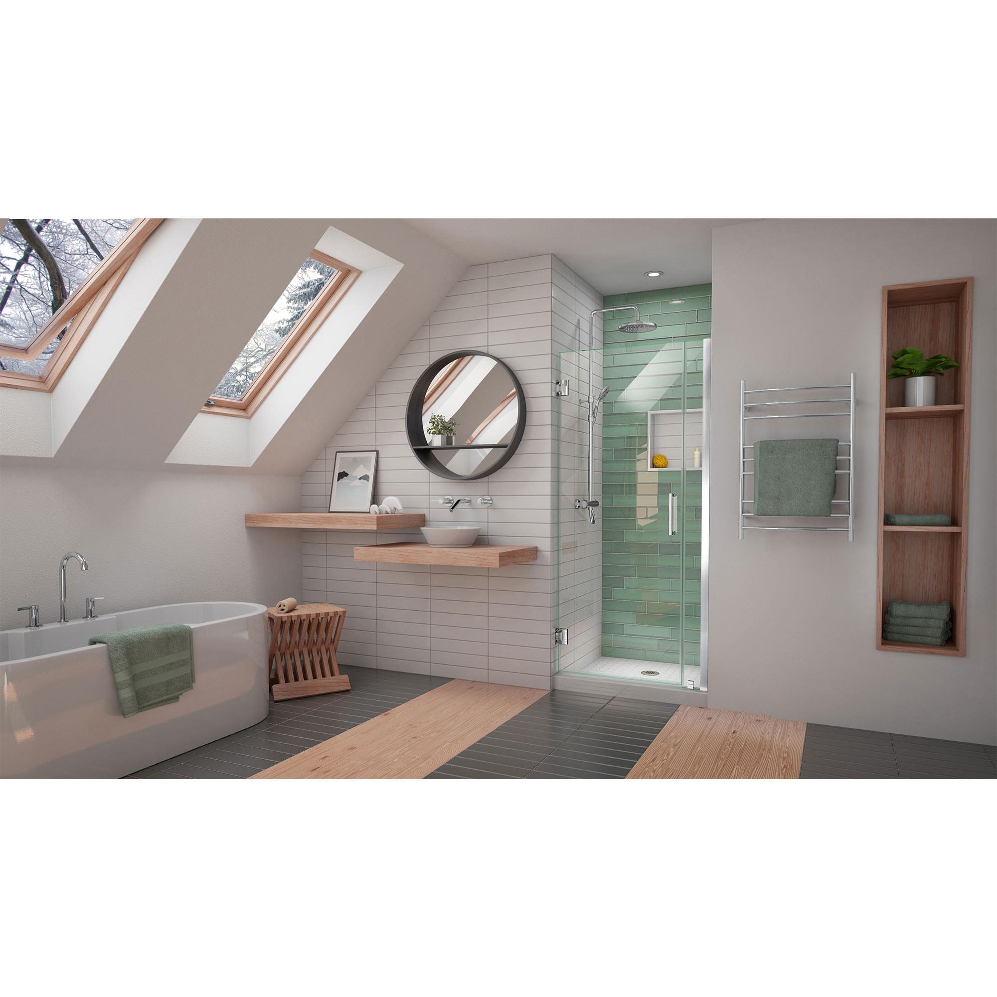 DreamLine Unidoor-LS 33-34 in. W x 72 in. H Frameless Hinged Shower Door in Satin Black