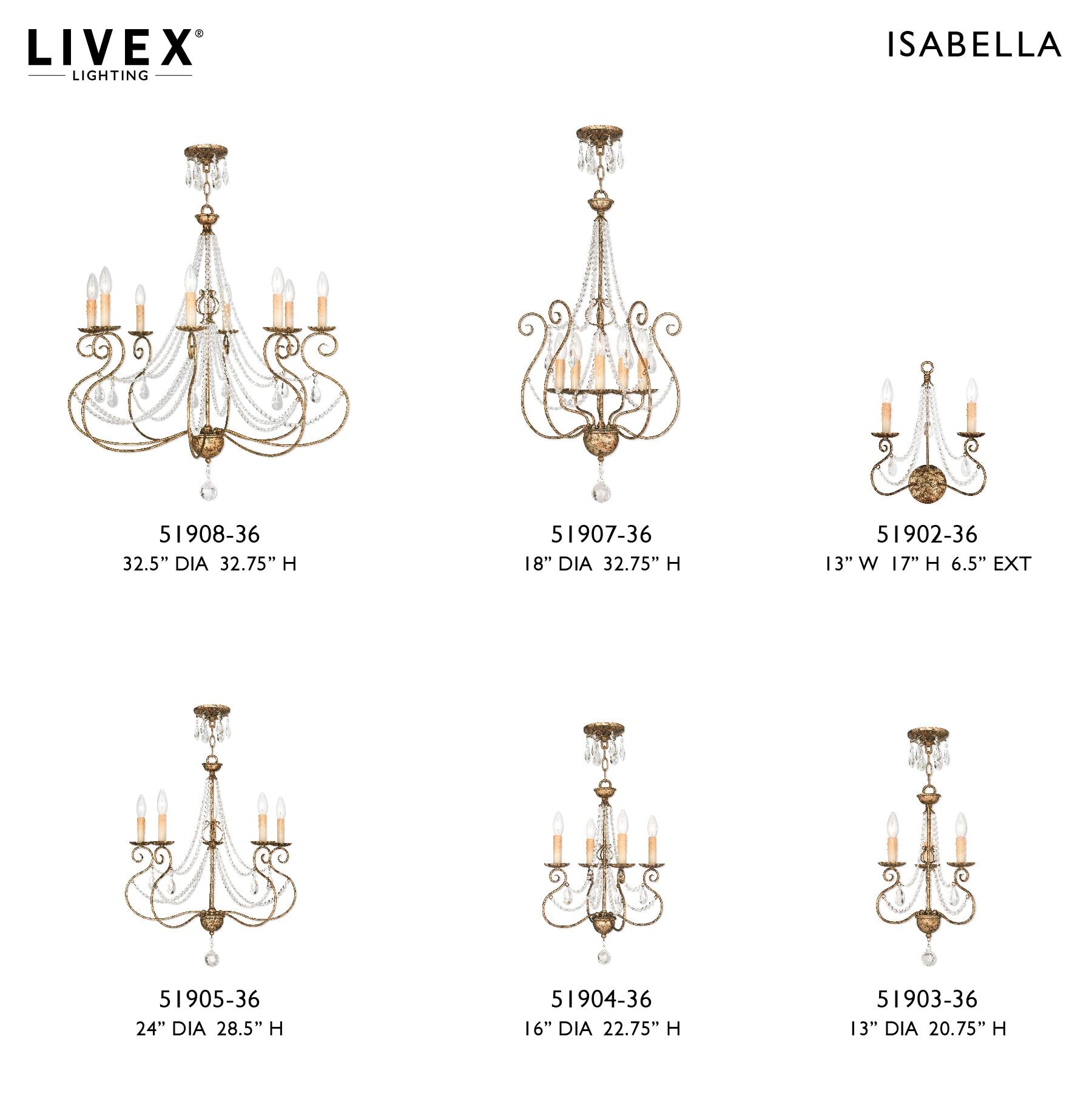 Livex Lighting - Isabella - 5 Light Chandelier in French Country Style - 24