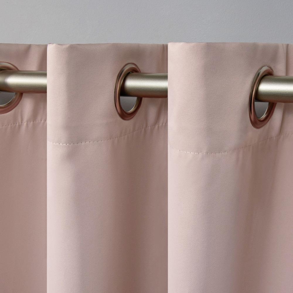 Set of 2 (96"x52") Academy Blackout Grommet Top Curtain Panel Blush - Exclusive Home: Thermal Insulated, Mid-Century Modern