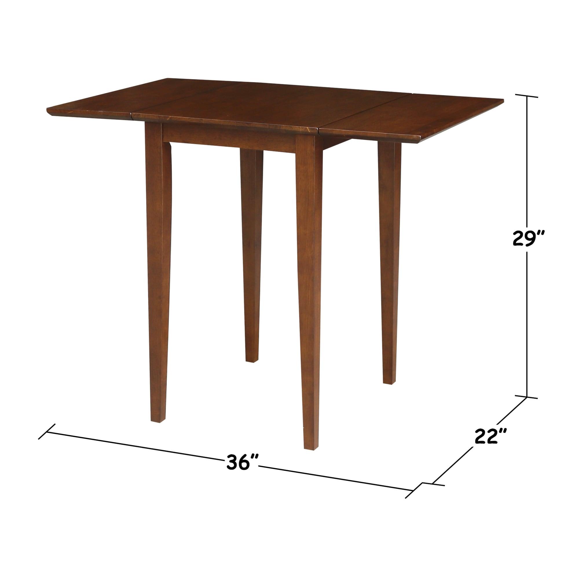 Tate Drop Dining Table Espresso - International Concepts: Hardwood, Dual 9" Leaves, Seats 4