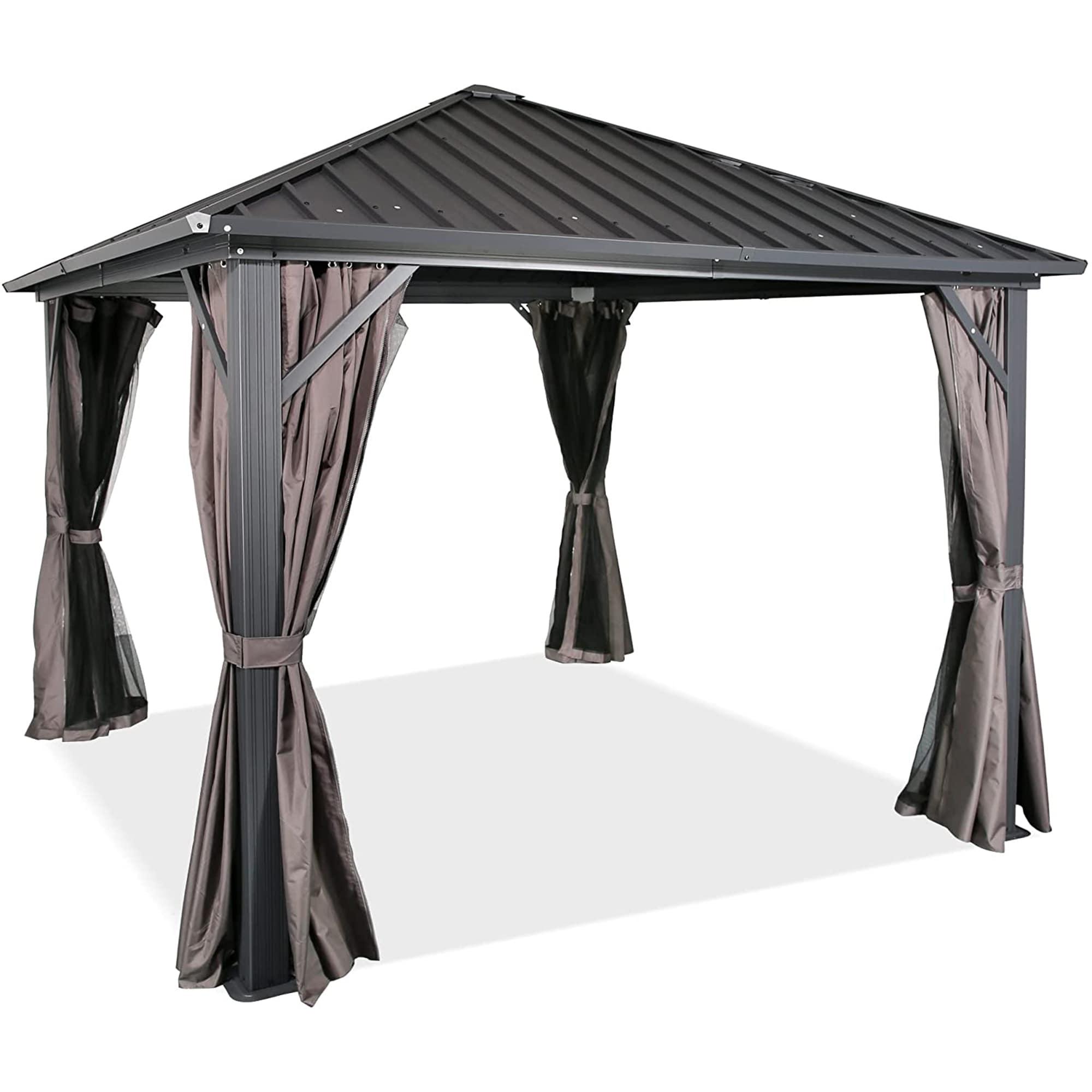 Peak Home Furnishings Hardtop 10 Ft. W x 10 Ft. D Aluminum Patio Gazebo