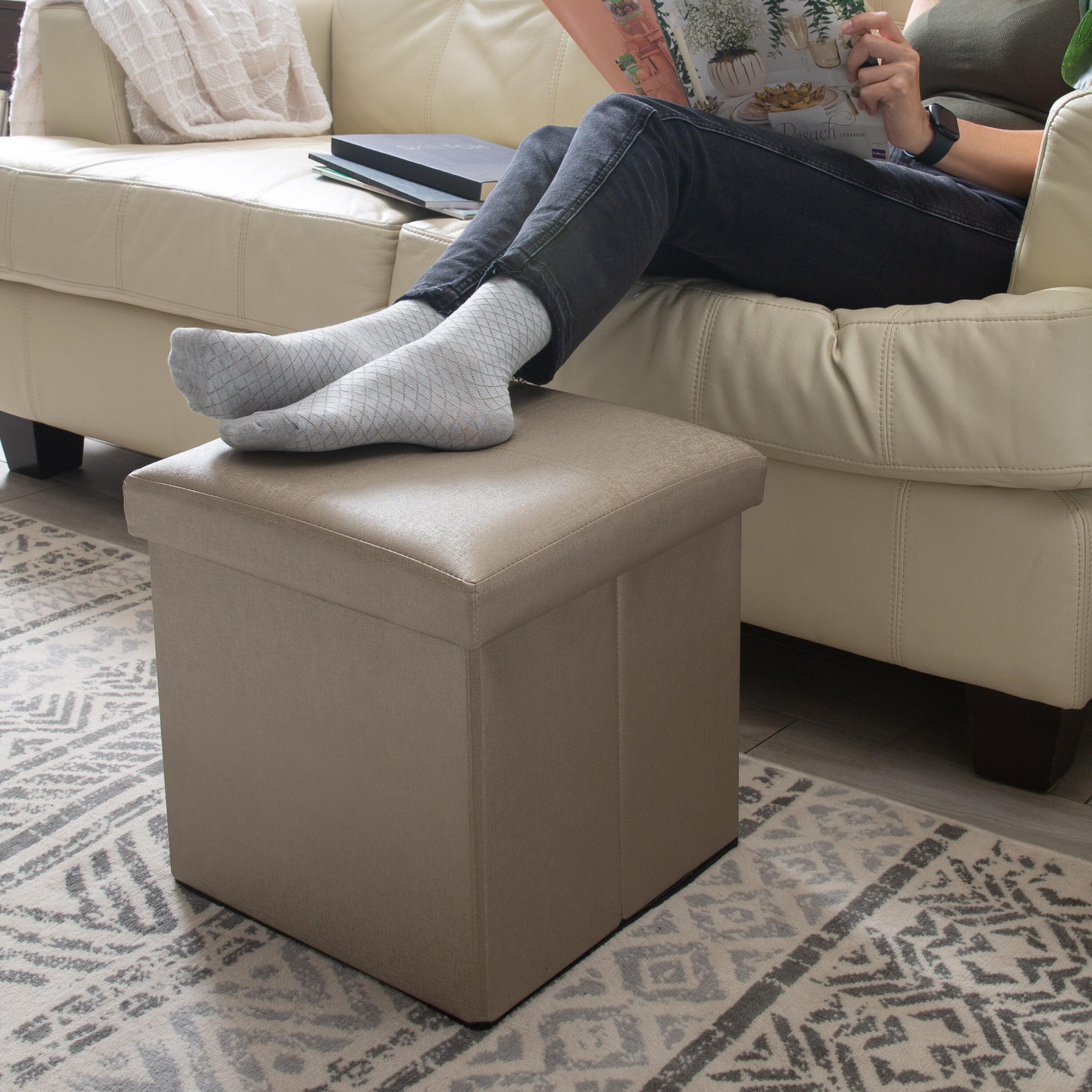 Simplify Luxora Faux Leather Ottoman