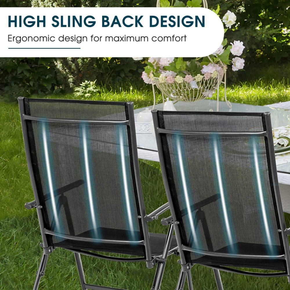Corrigan Studio® Set Of 2 Adjustable Portable Patio Folding Dining Chair Recliners