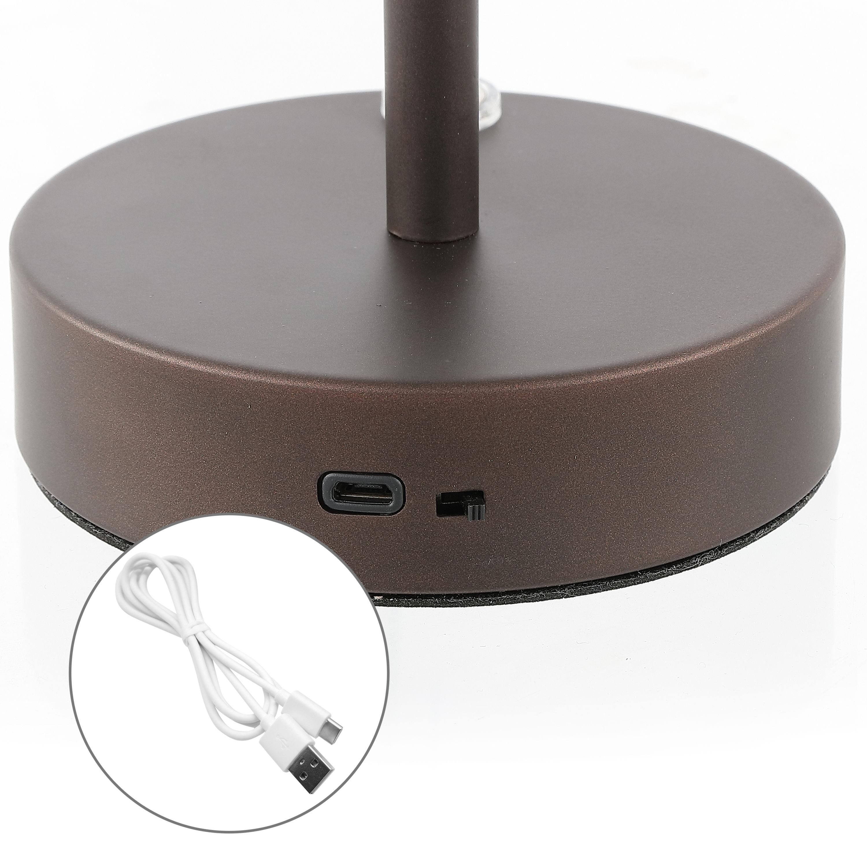 JONATHAN Y JYL7109B Xavier 12.5" Bohemian Farmhouse Iron Rechargeable Integrated Portable LED Table Lamp, Coastal, Contemporary for living room, dinning room, bedroom, Oil Rubbed Bronze/White