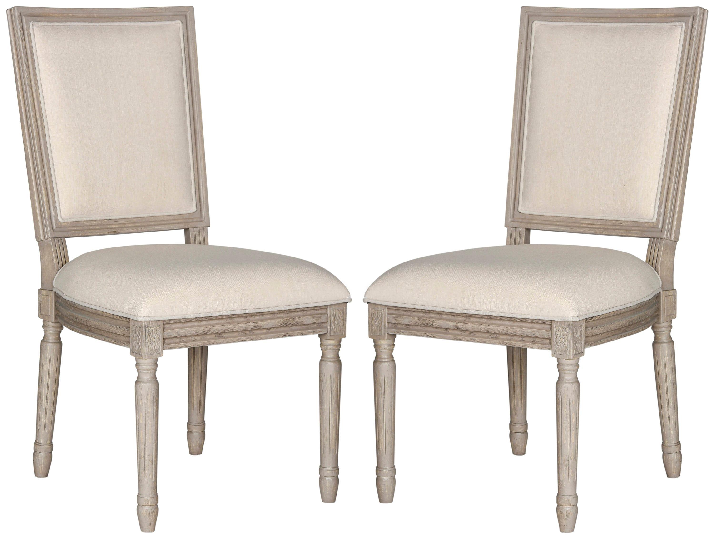 Buchanan 19''H French Brasserie Rectangle Side Chair (Set of 2) - Light Beige/Rustic Grey - Safavieh