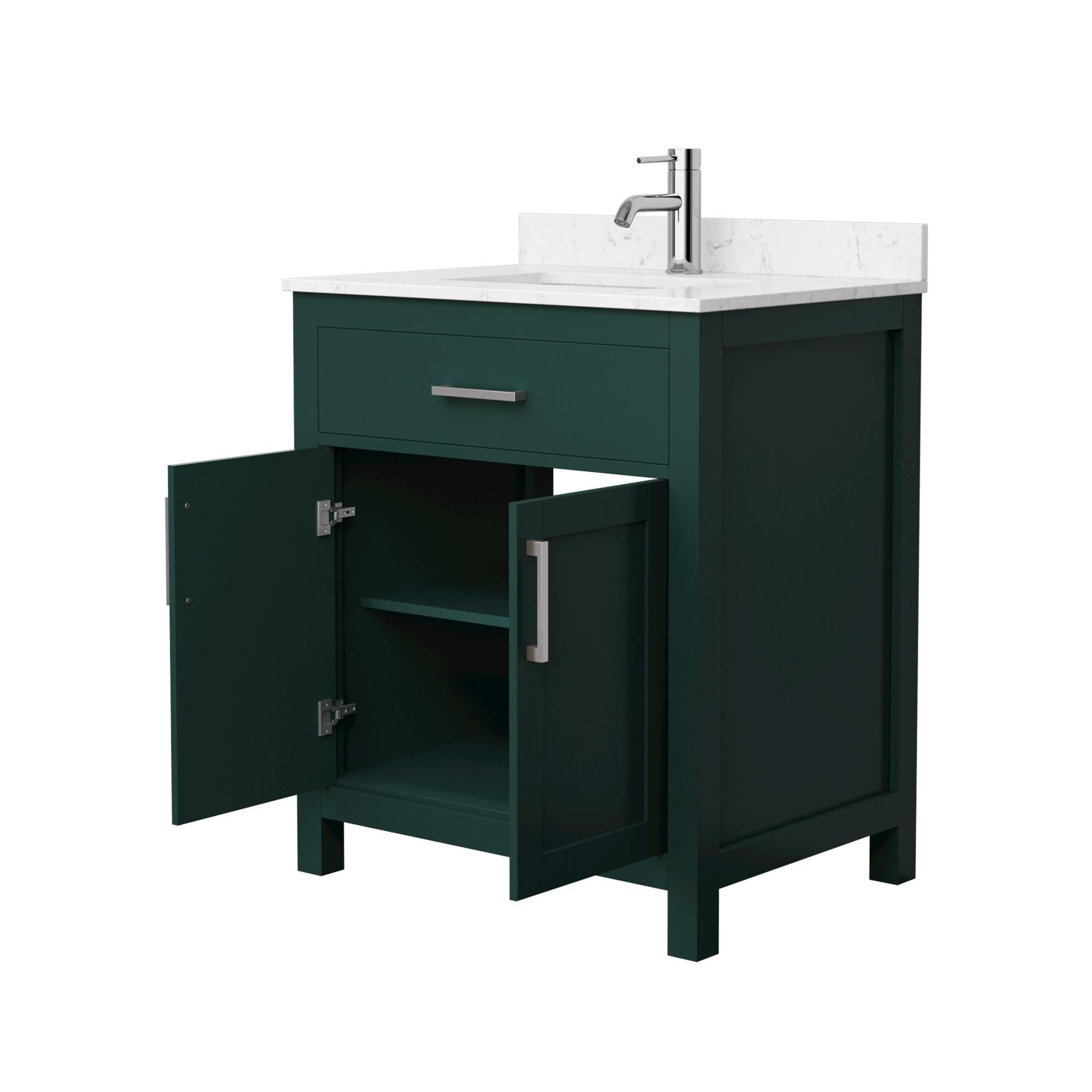 Wyndham Collection Beckett 30" Freestanding Single Bathroom Vanity with Cultured Marble Top