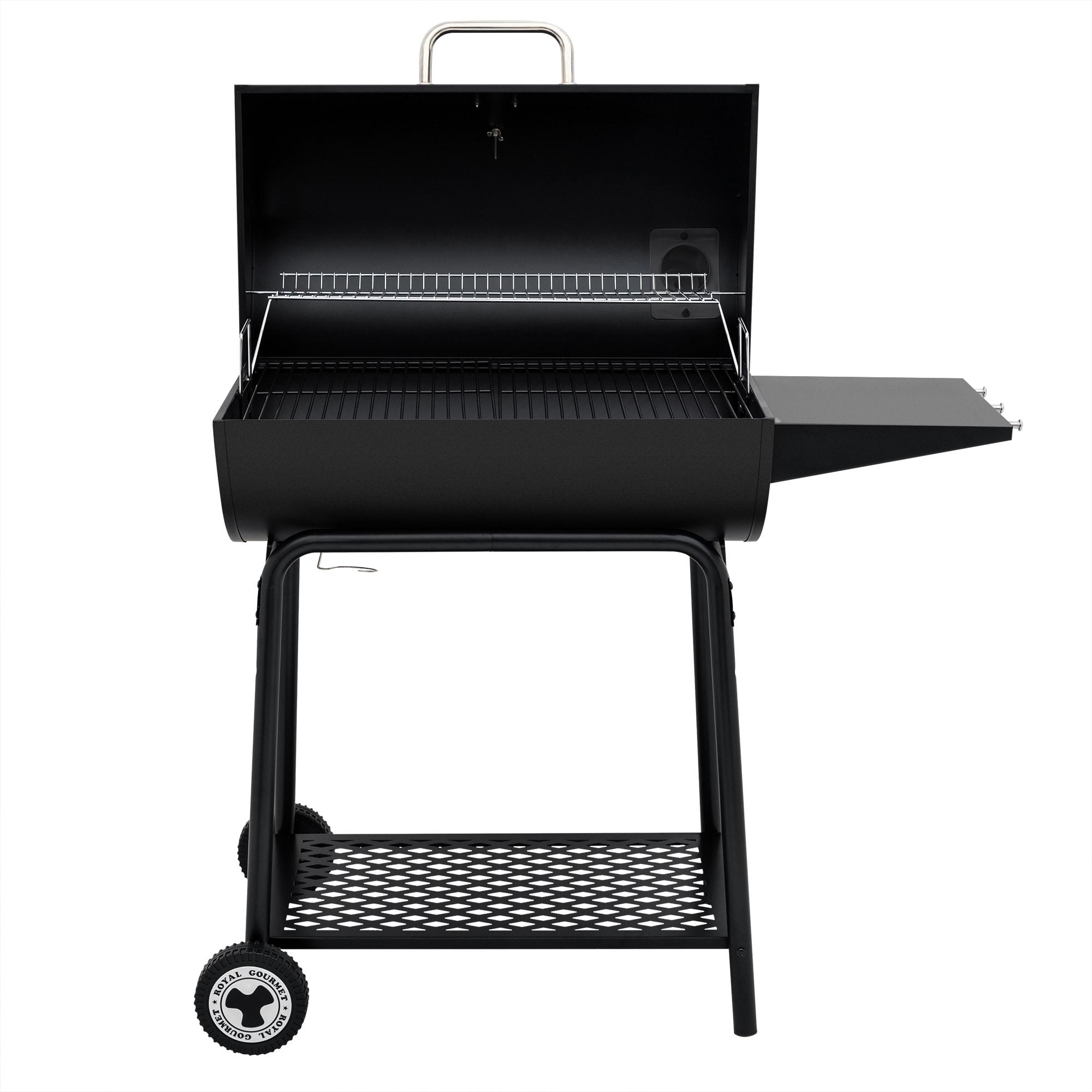 Royal Gourmet 30" Barrel Charcoal Grill with Side Shelf