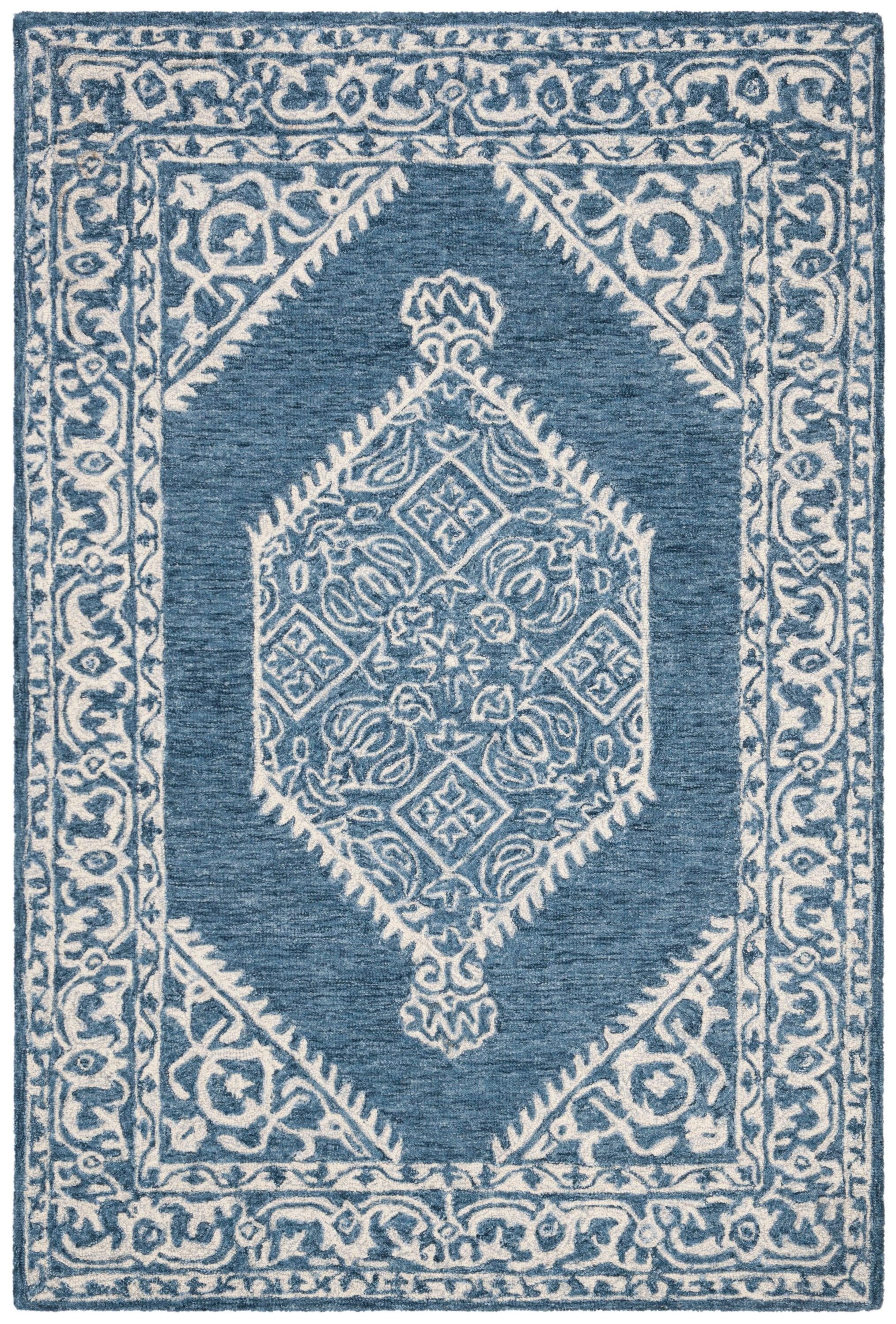 Micro-Loop MLP605 Hand Tufted Area Rug - Blue/Ivory - 4'x6' - Safavieh.