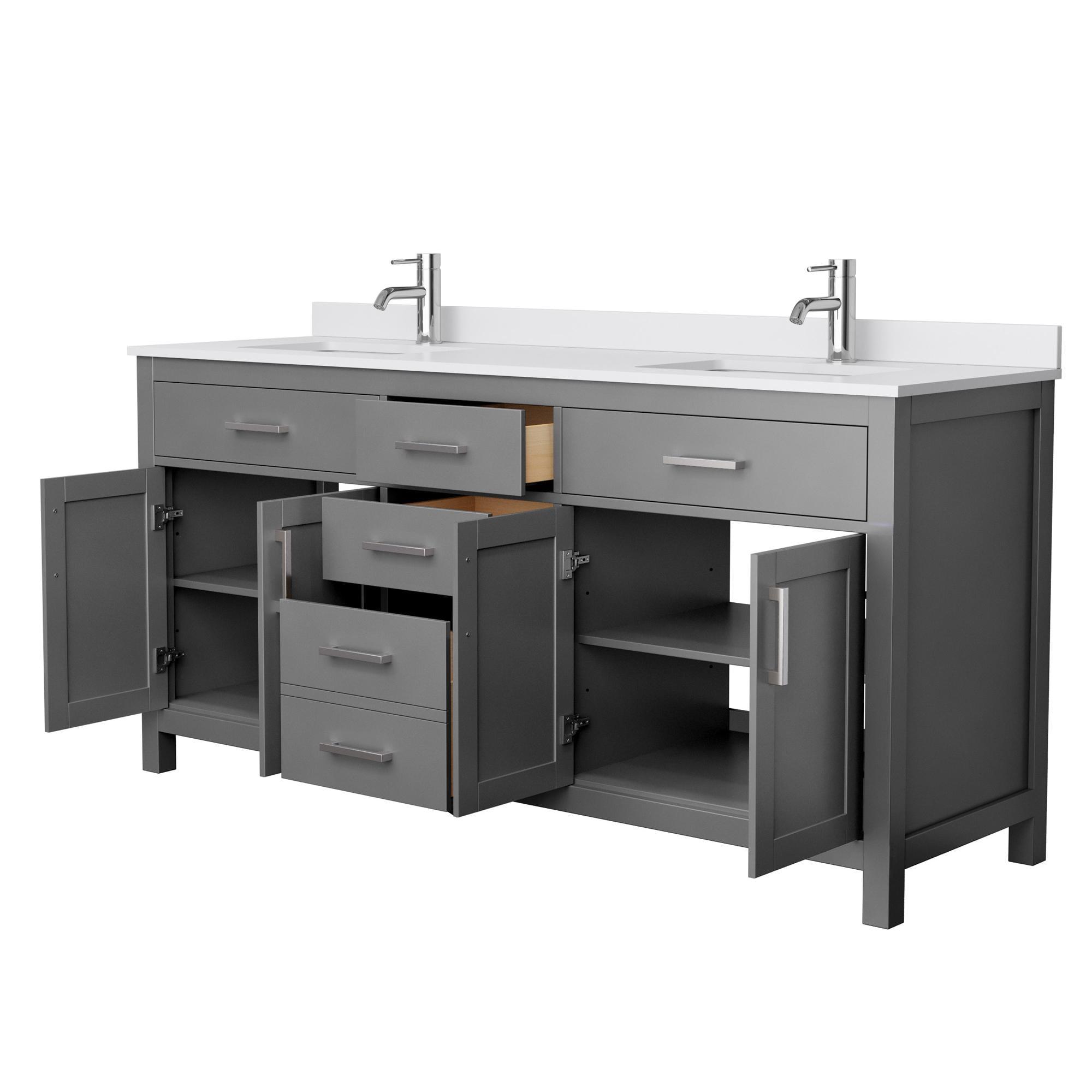 Beckett 72" Freestanding Double Bathroom Vanity with Cultured Marble Top