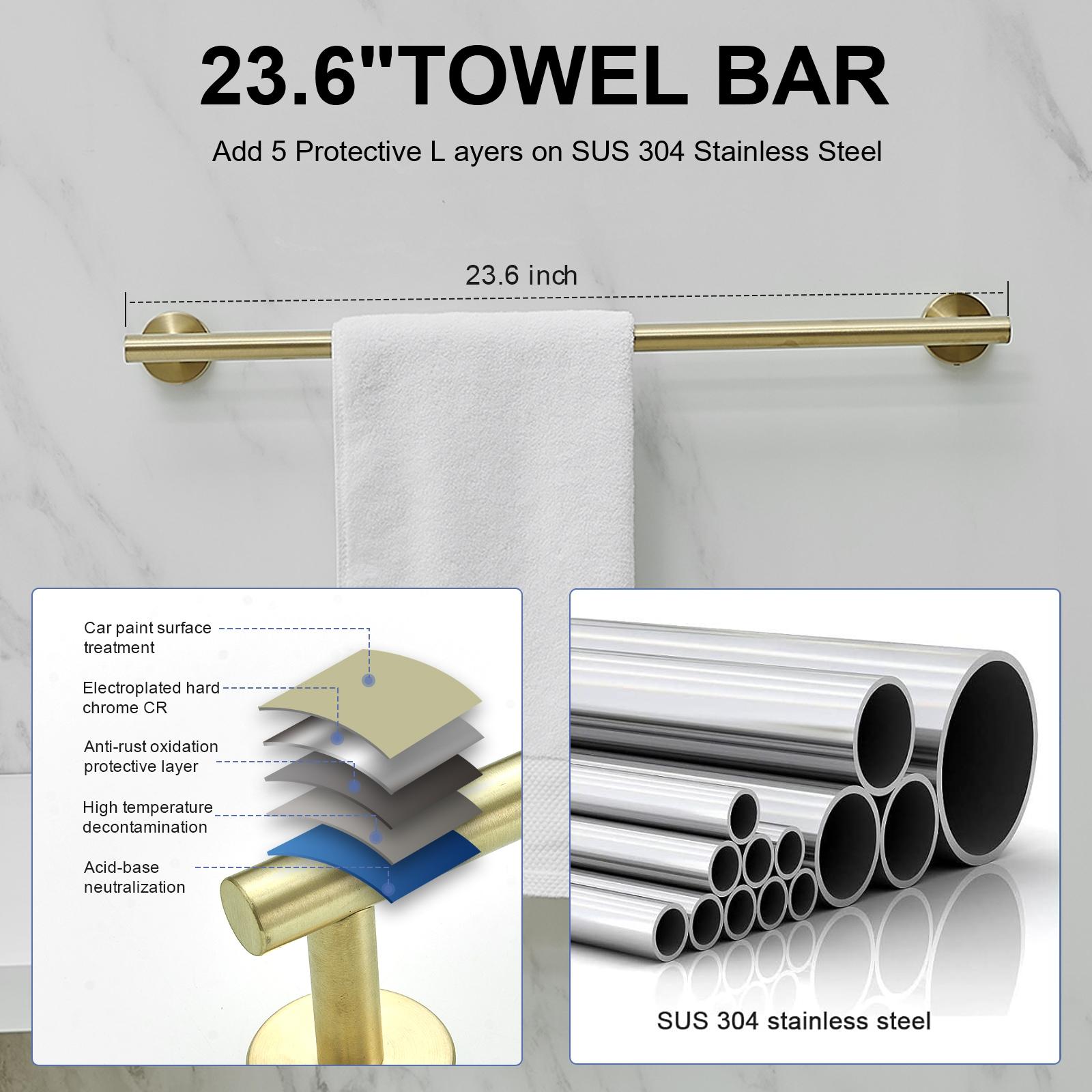 VIBRANTBATH A-91020-BG 5 - Piece Bathroom Hardware Set