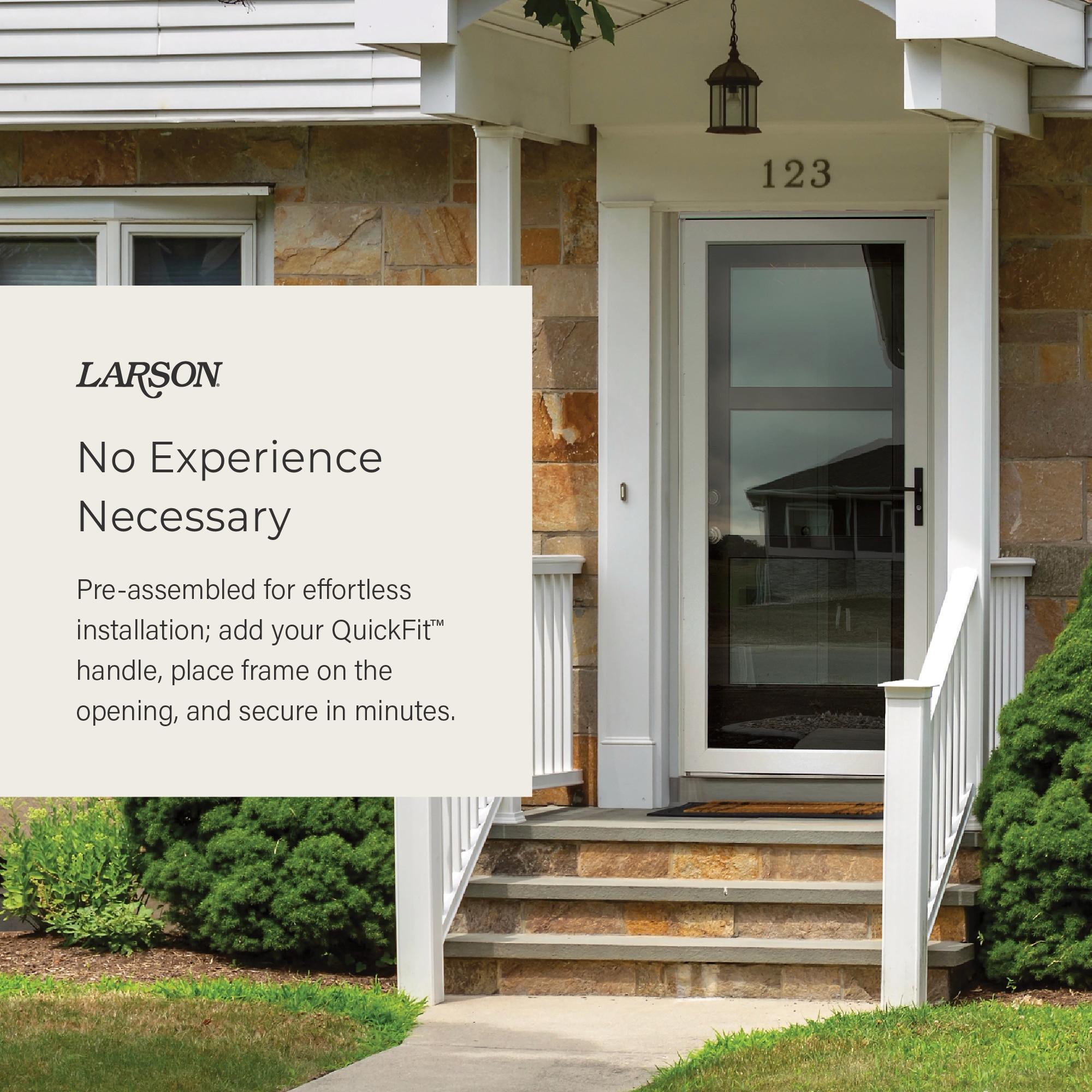 LARSON Platinum Interchangeable Full Glass Storm Door with Low-E (handle sold separately)