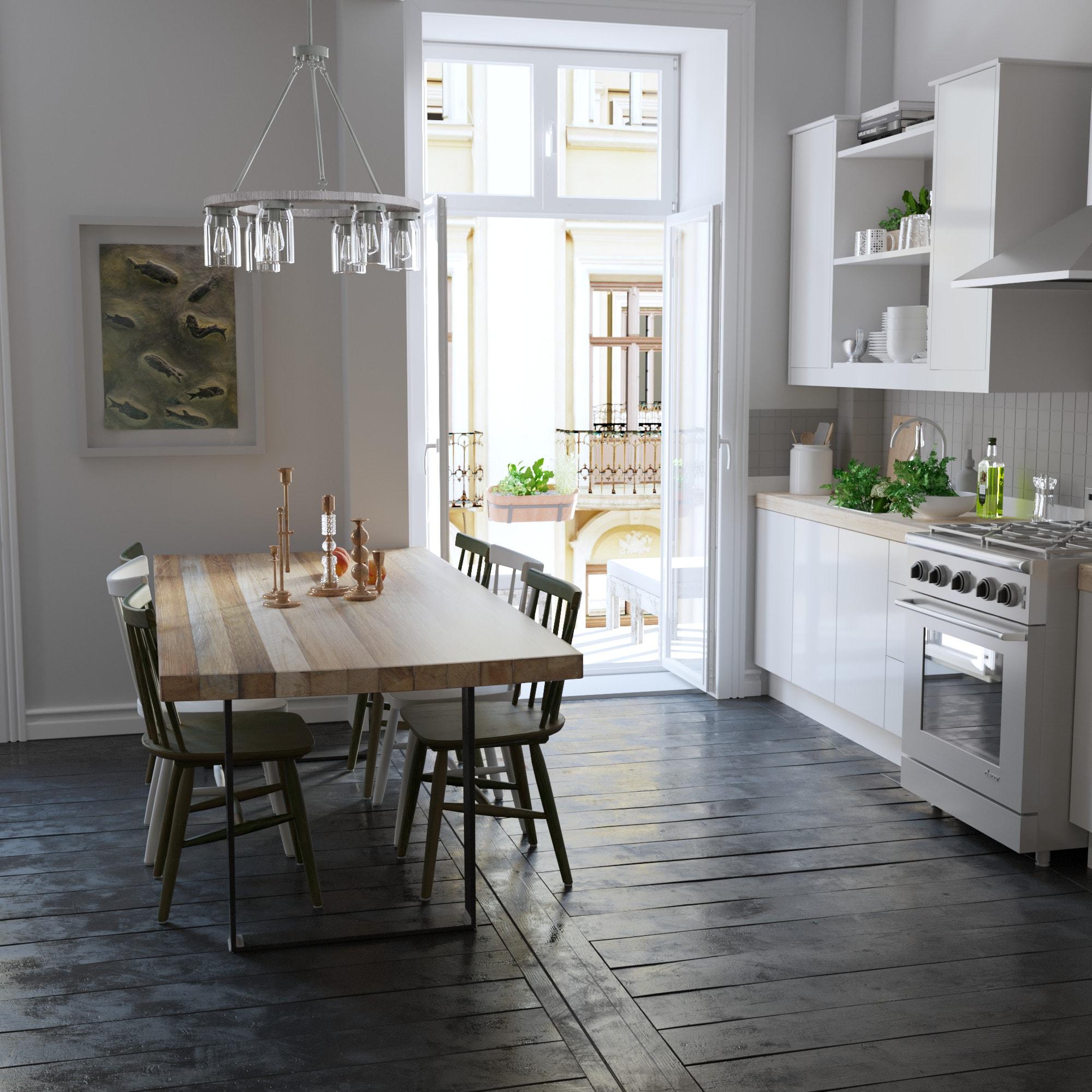 Devon Park 6 - Light Unique / Statement Wagon Wheel Chandelier