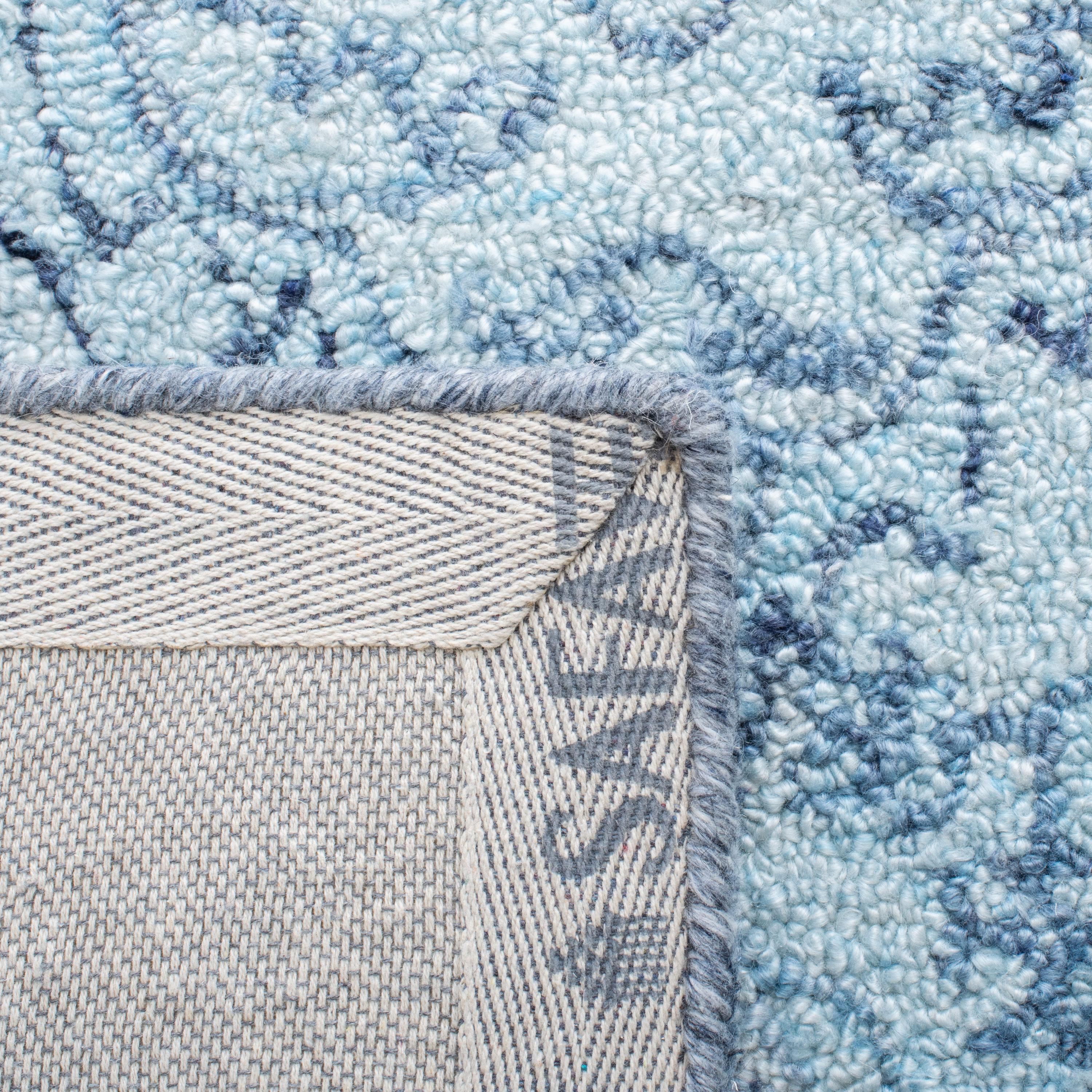 Marquee MRQ112 Hand Tufted Indoor Area Rug - Light Blue/Navy - 6'x6' - Safavieh