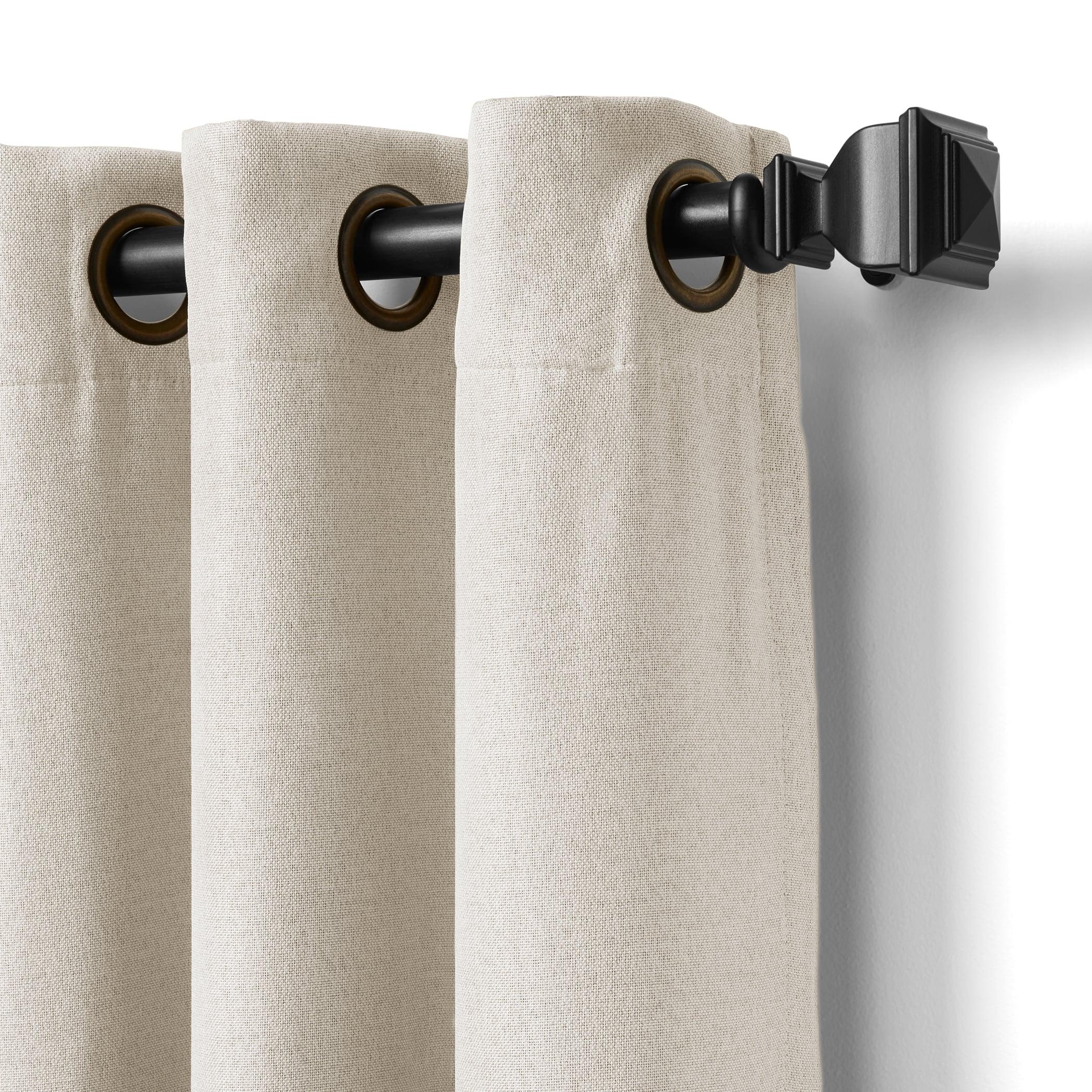 Braiden Color Block Single Blackout Window Curtain Panel - 52" x 95" - Linen - Elrene Home Fashions