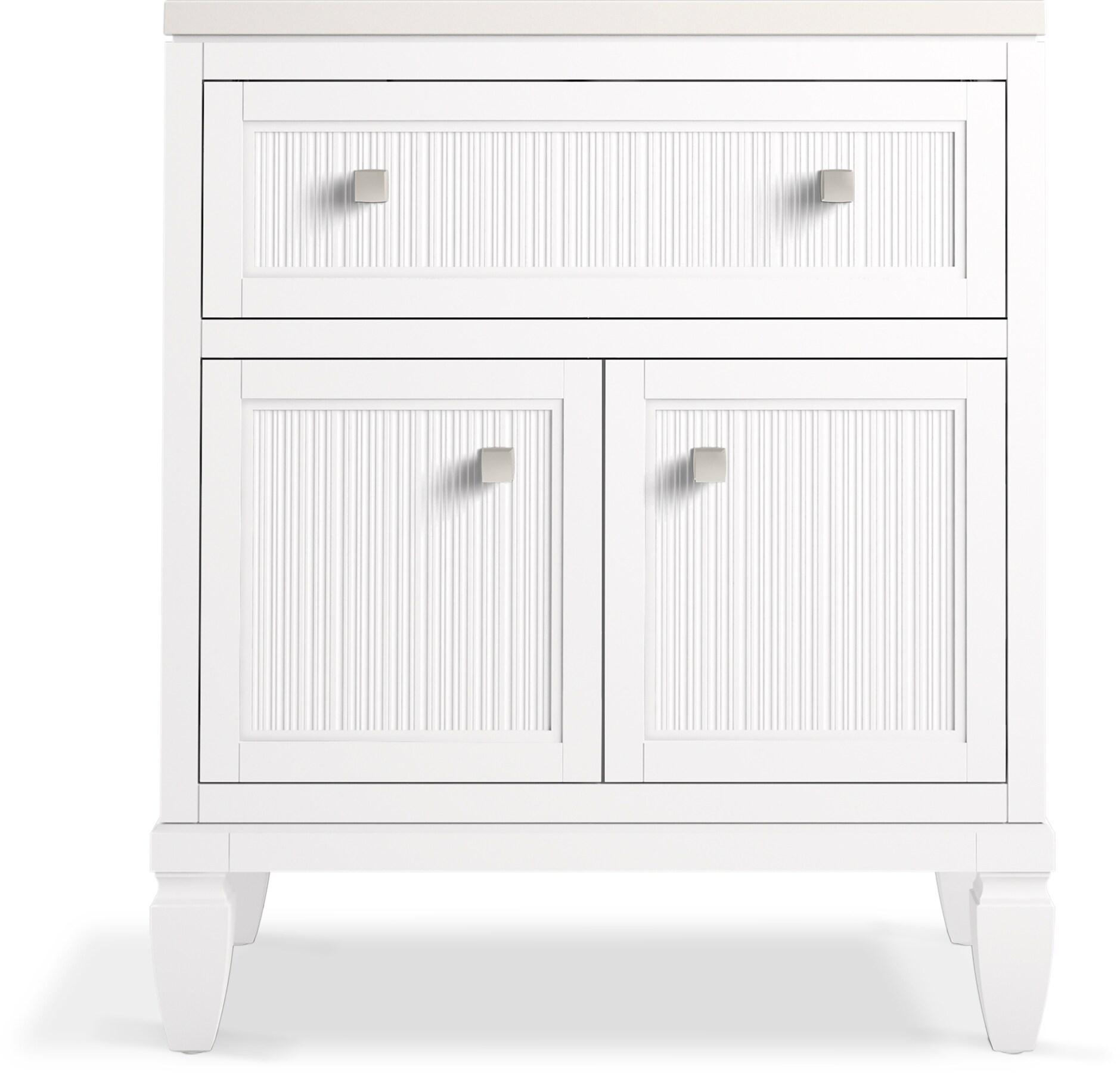 Hearthaven 30'' Free Standing Single Bathroom Vanity Cabinet with Sink and Quartz Top