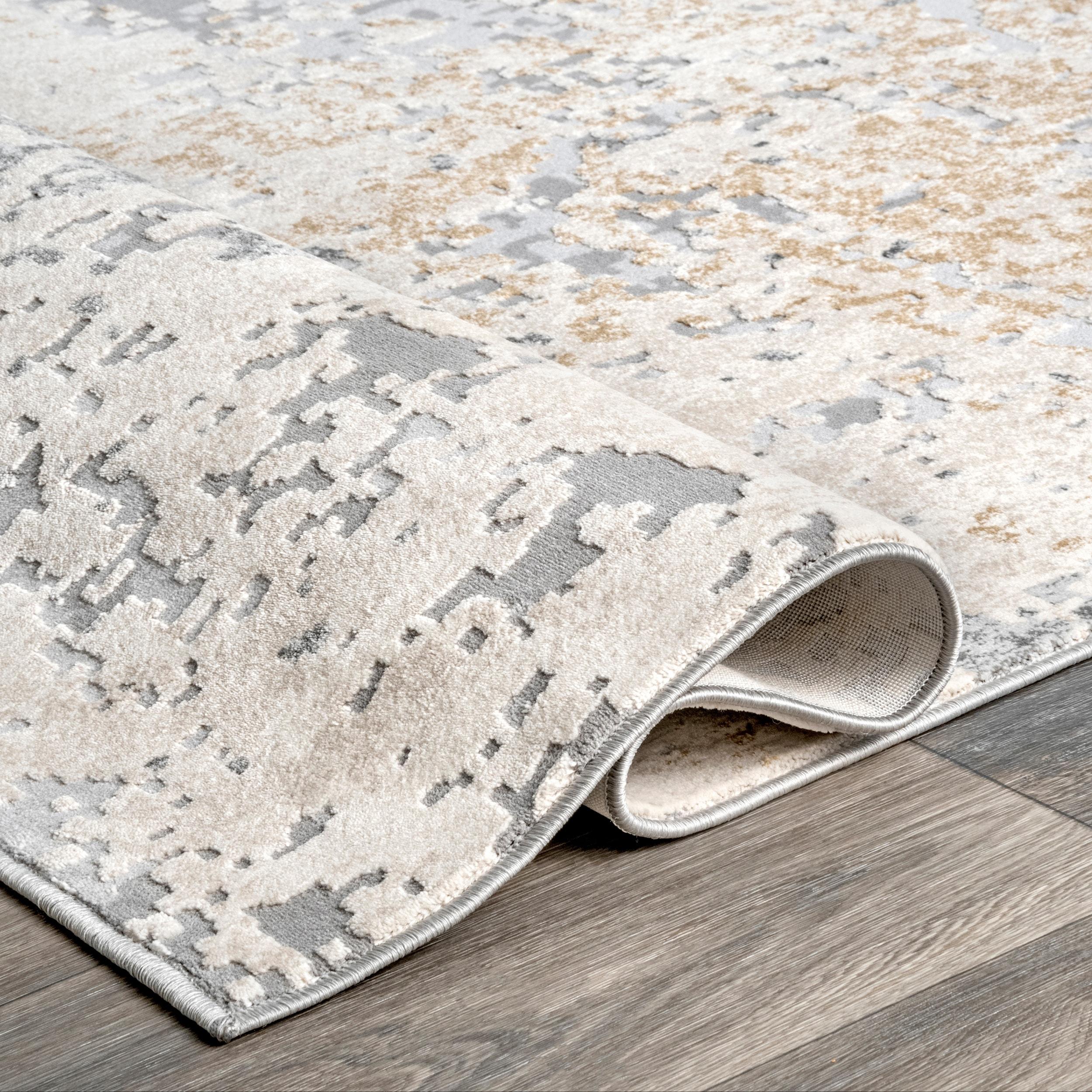 Nuloom Chastin Abstract 6 Square Indoor Area Rug for Living Room Bedroom Dining Room Kitchen, Beige/Grey