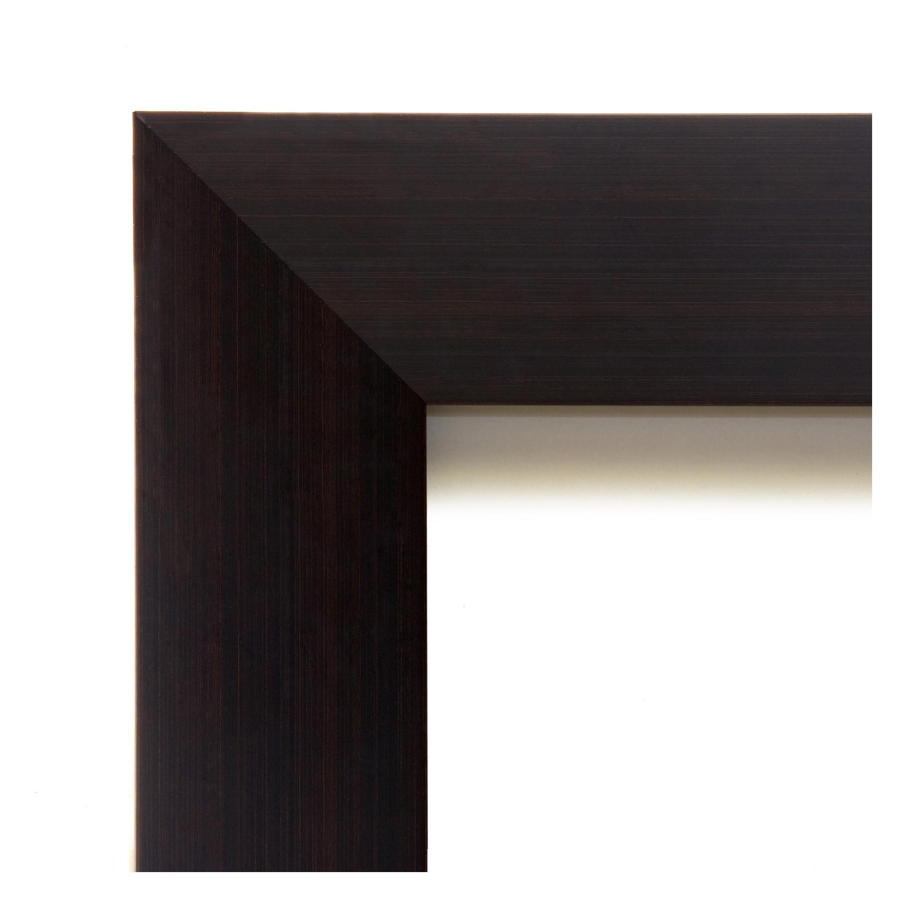 Amanti Art Beveled Wood Bathroom Wall Mirror - Portico Espresso Frame Outer Size: 34 x 28 in