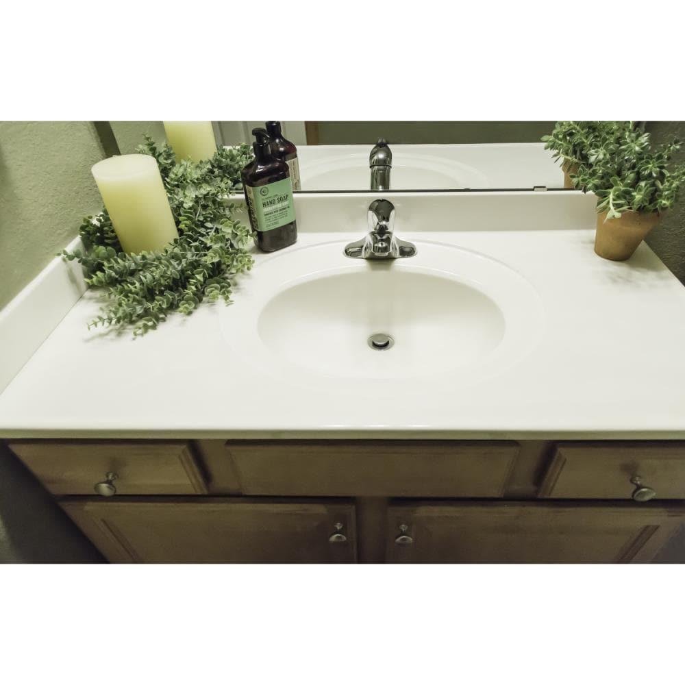 37-in. Cultured Marble Vanity Top with Backsplash, Ivory Swirl – Design House, 586339