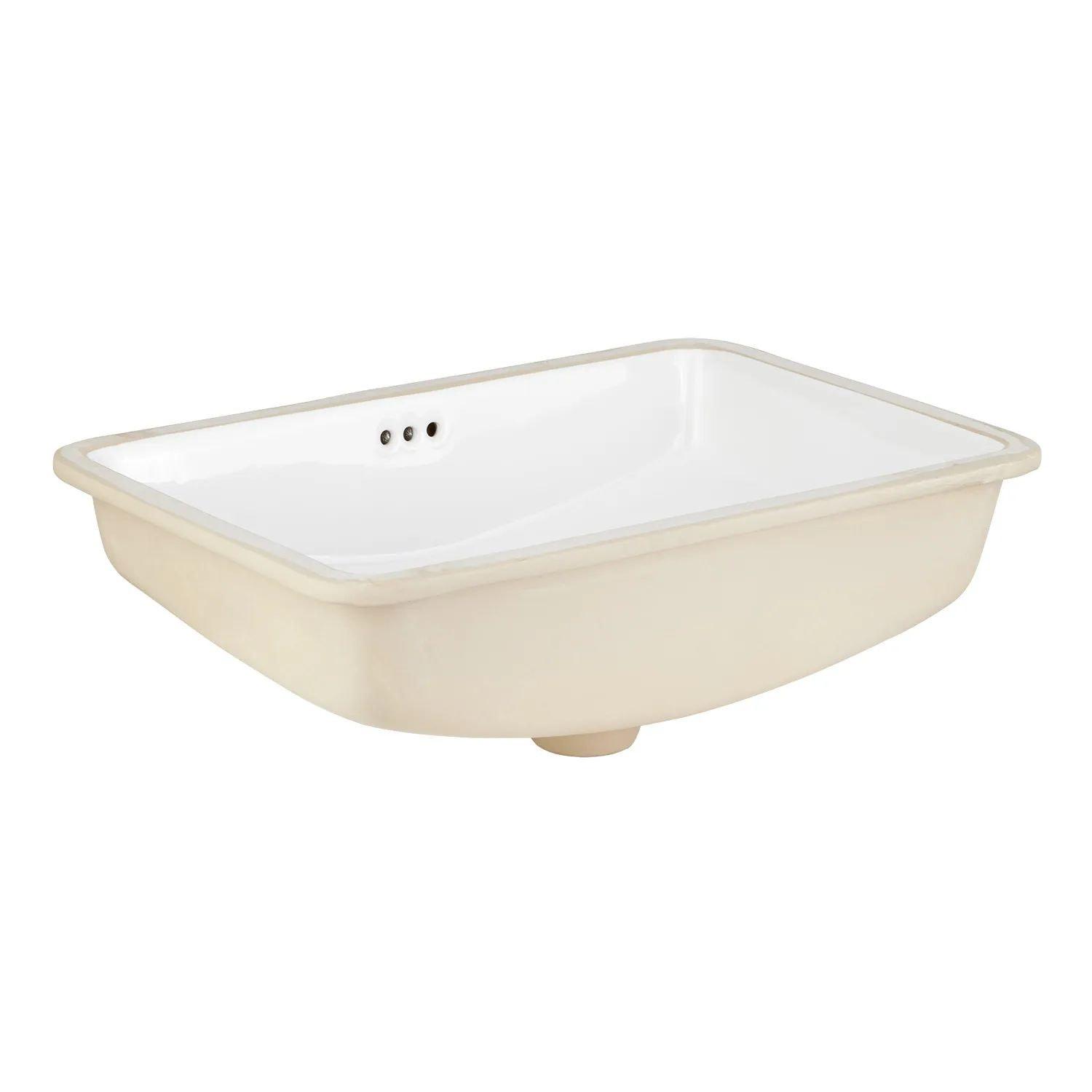 Myers White Rectangular Ceramic Undermount Bathroom Sink