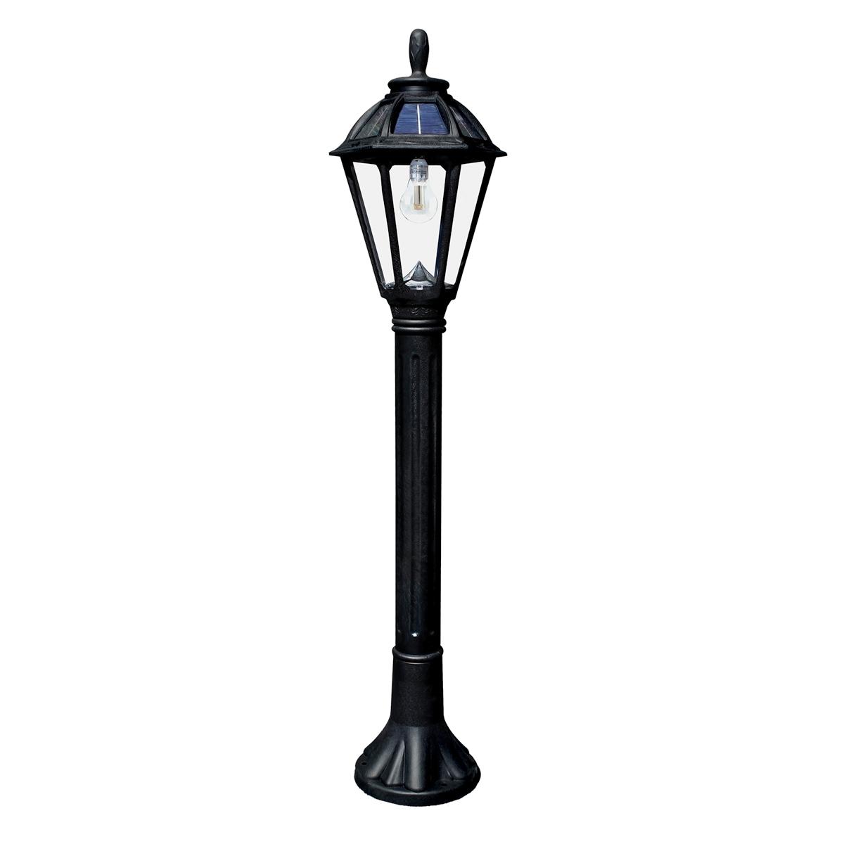 Polaris Black Resin Solar Pathway Light with LED Bulb