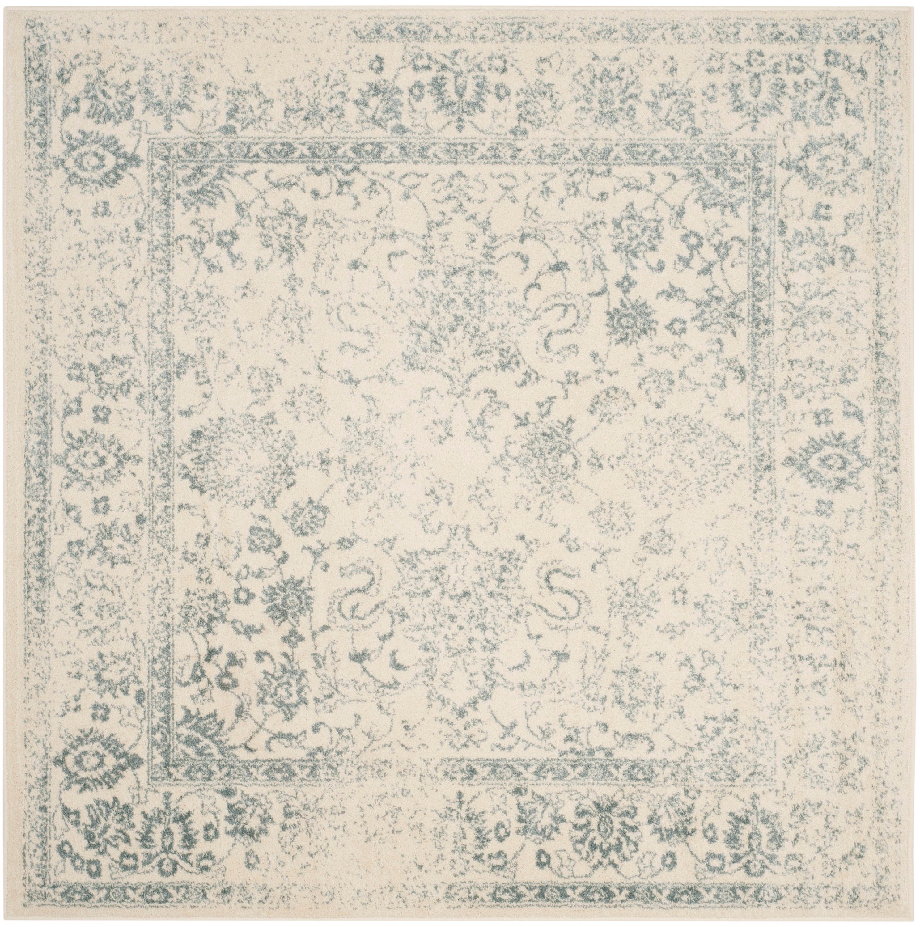 Adirondack ADR109 Machine Made Indoor Area Rug - Ivory/Slate - 6'x6' - Safavieh