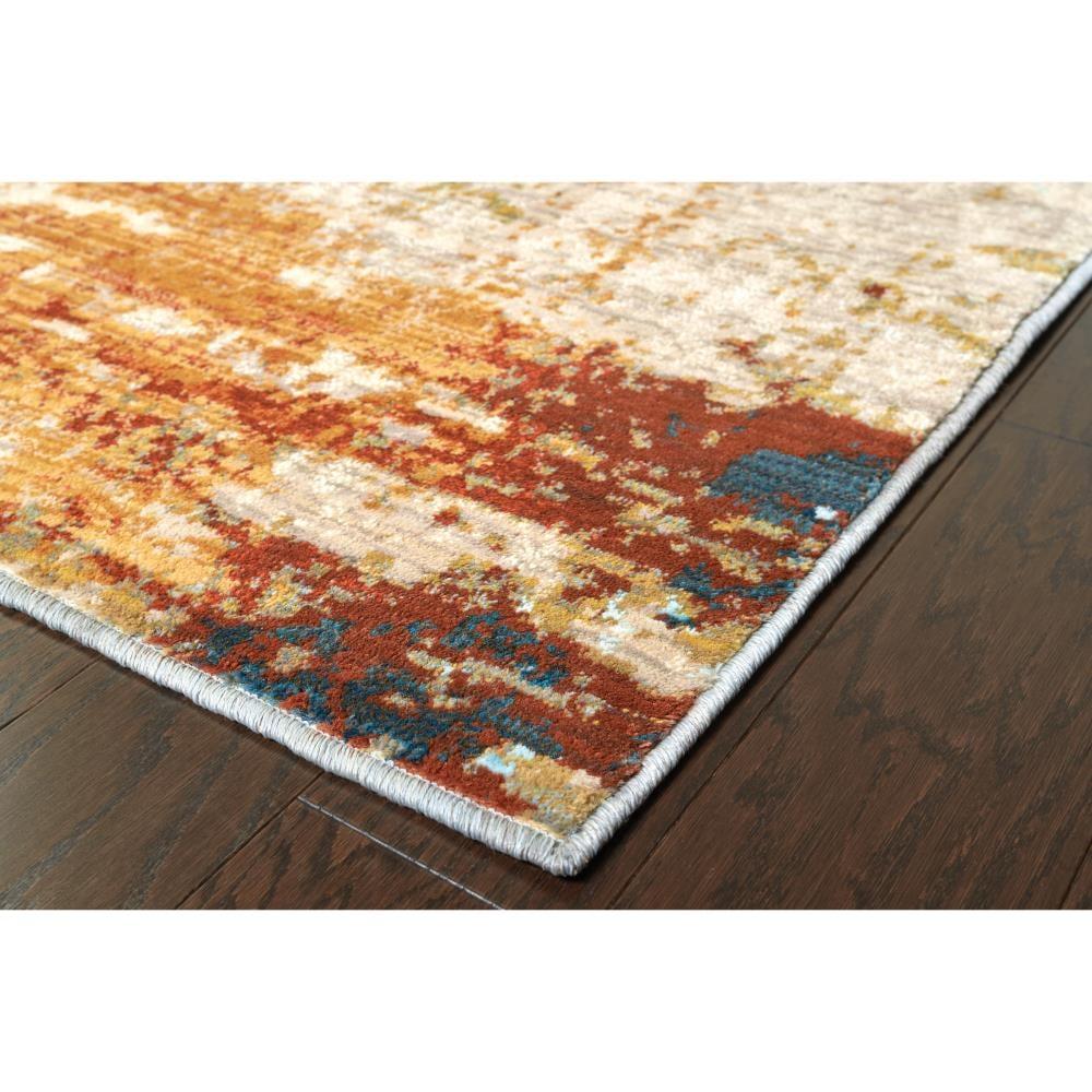 Moretti Birani Area Rug 6365A Blue Rusted Worn 7' 10" x 10' 10" Rectangle
