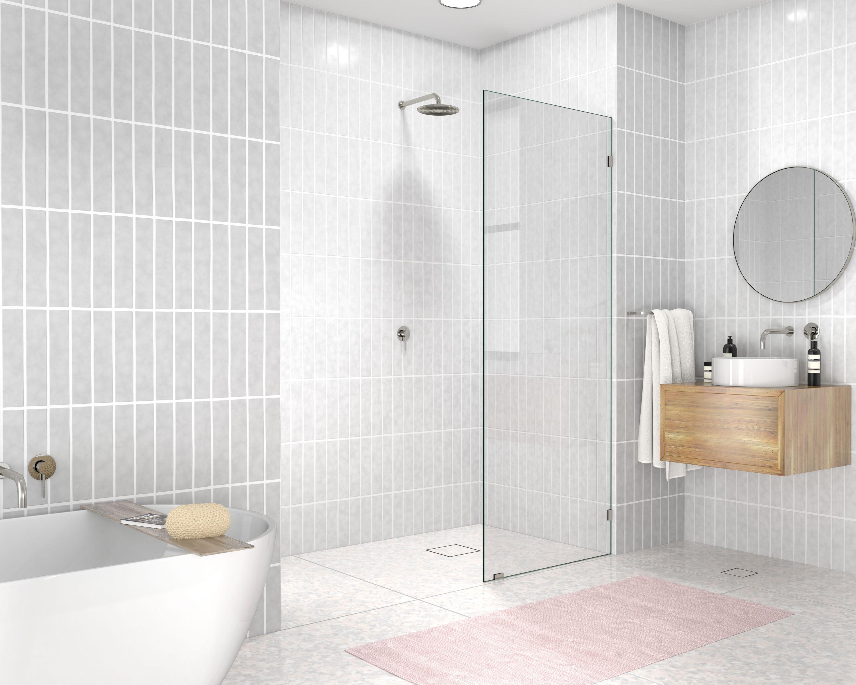 Vela 30 in. x 78 in. Fully Frameless Single Fixed Shower Panel