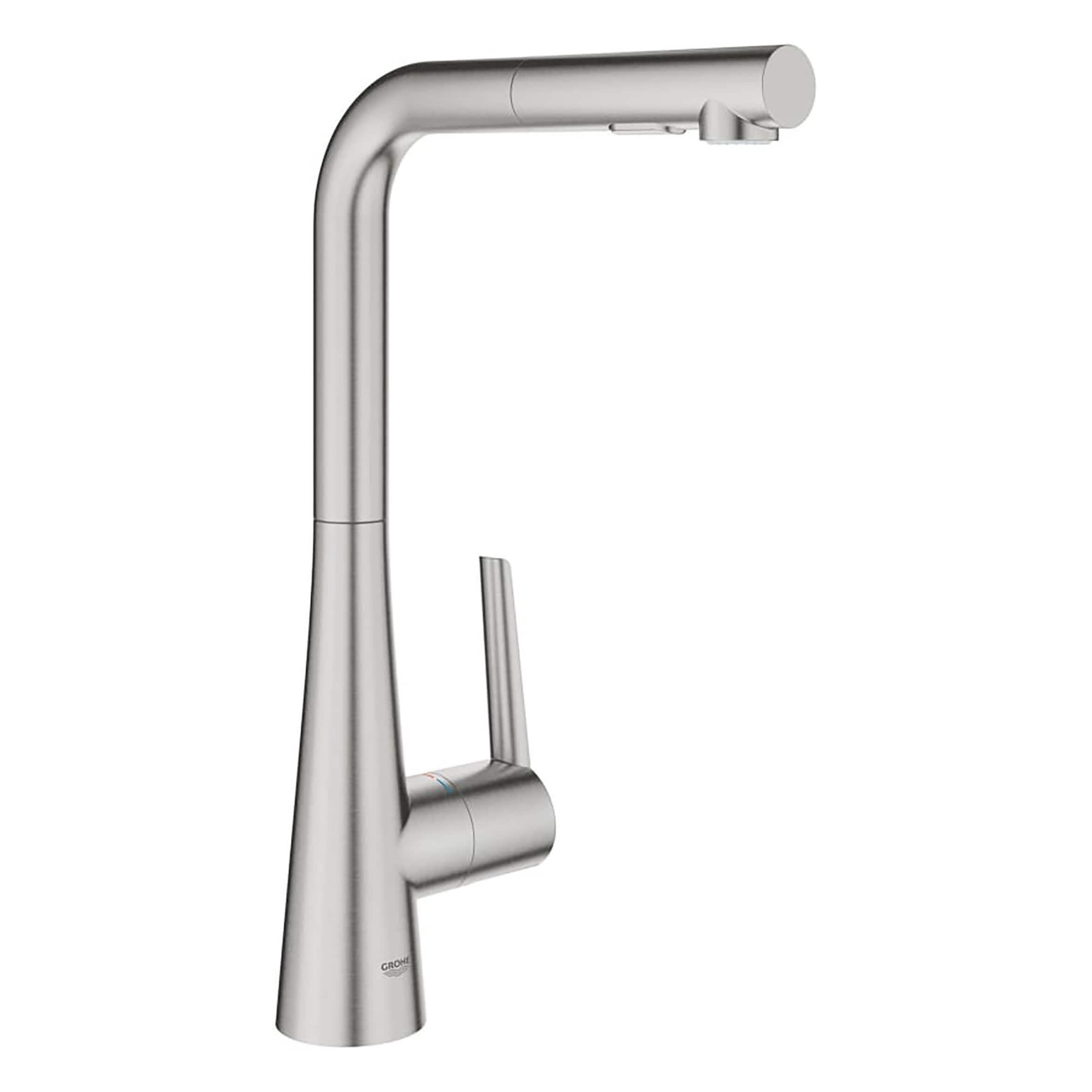 Zedra Pull Out Single Handle Kitchen Faucet With Accessories